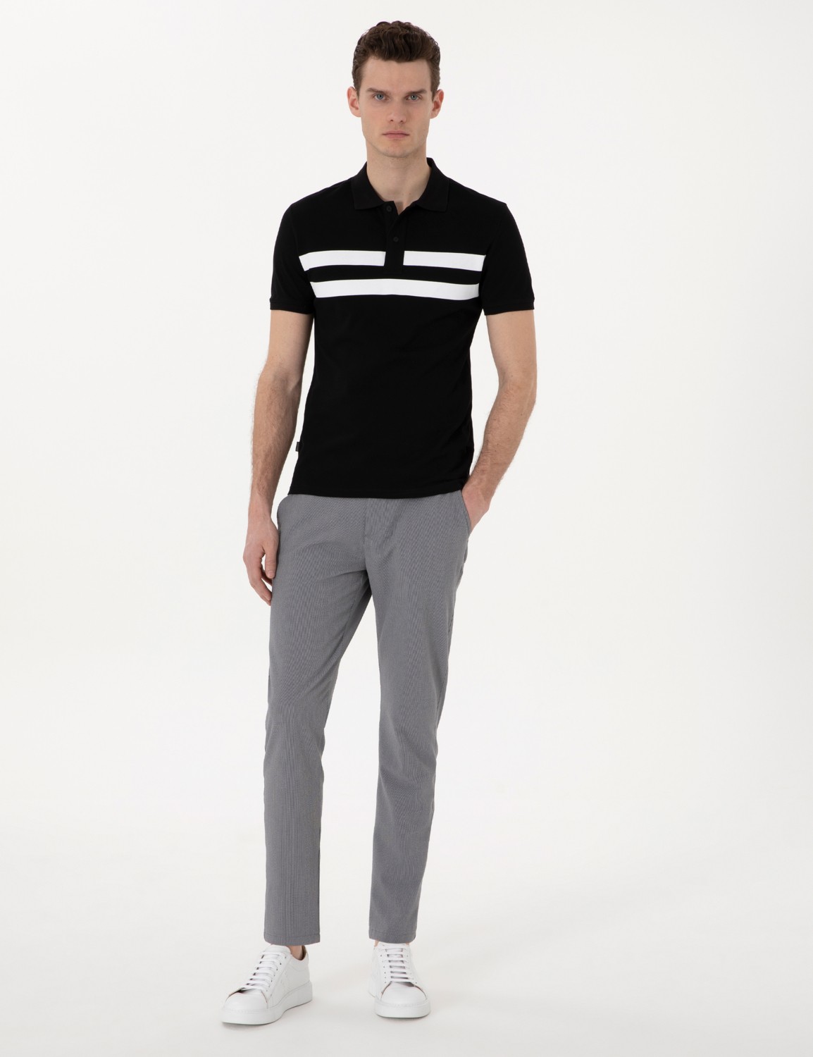 Pierre Cardin Erkek Lacivert Slim Fit Tişört 50310154-VR033 görsel 4