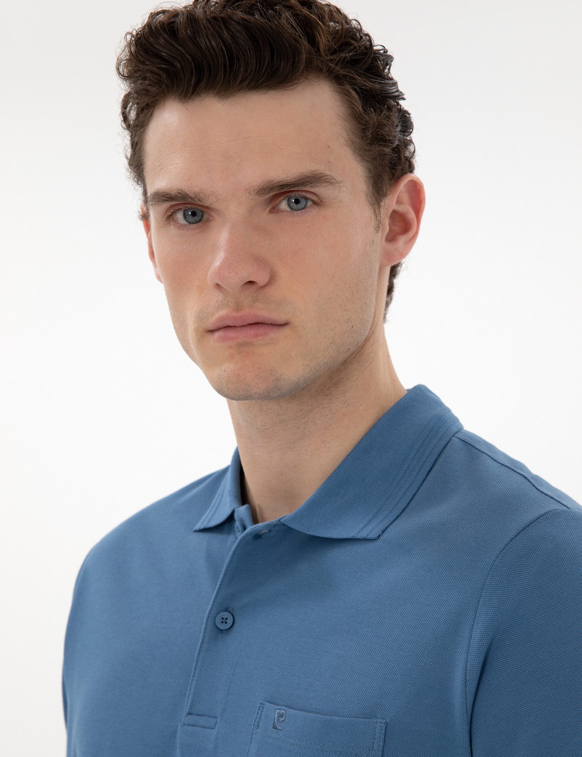 Pierre Cardin Erkek Koyu Mavi Regular Fit %100 Pamuk Polo Yaka Basic Tişört 50306552-VR032 görsel 2