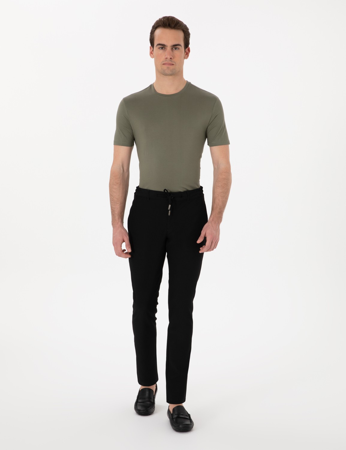 Pierre Cardin Erkek Siyah Slim Fit Jogger Kanvas Pantolon 50305261-VR046 görsel 7