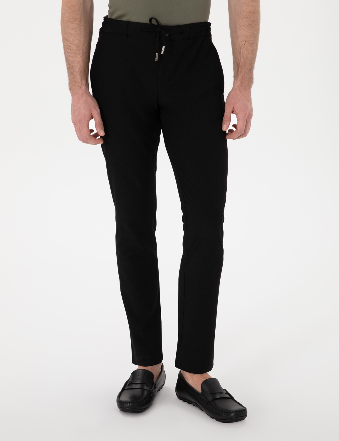 Pierre Cardin Erkek Siyah Slim Fit Jogger Kanvas Pantolon 50305261-VR046 görsel 8