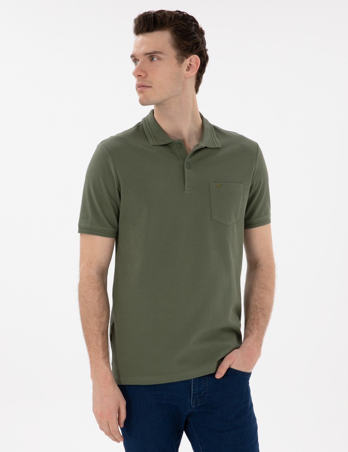 Pierre Cardin Erkek Koyu Mavi Regular Fit %100 Pamuk Polo Yaka Basic Tişört 50306552-VR032