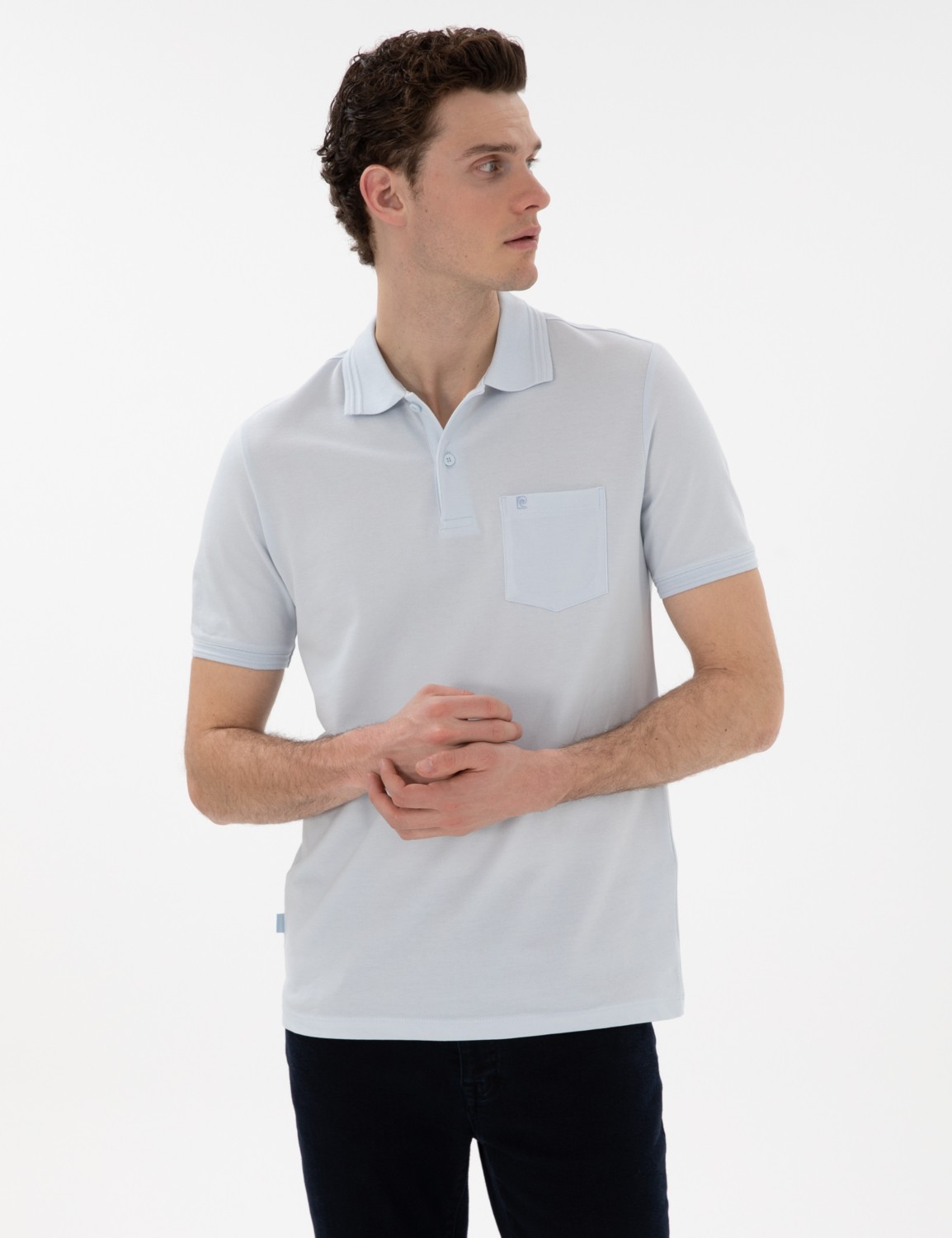 Pierre Cardin Erkek Koyu Mavi Regular Fit %100 Pamuk Polo Yaka Basic Tişört 50306552-VR032