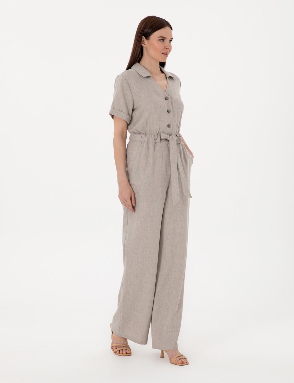 Pierre Cardin Kadın Gri Dokuma Tulum 50301193-VR024