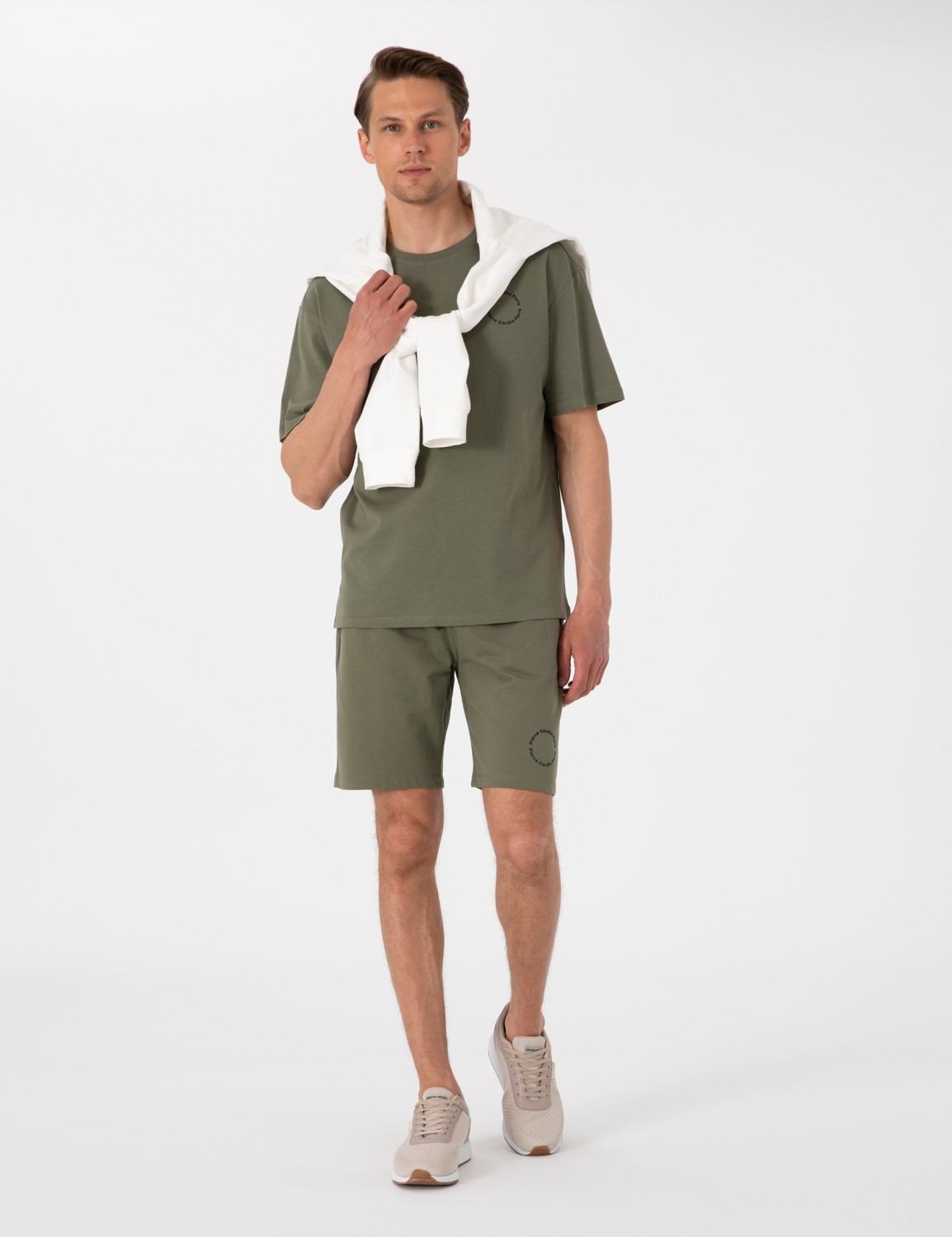 Pierre Cardin Erkek Haki Regular Fit Örme Şort 50310107-VR027