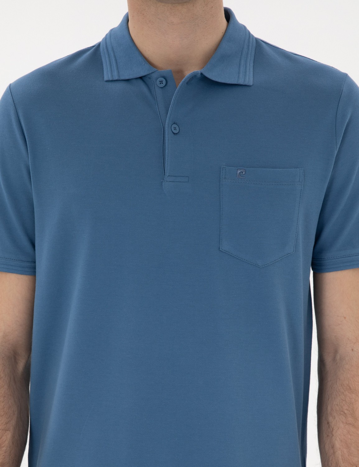 Pierre Cardin Erkek Koyu Mavi Regular Fit %100 Pamuk Polo Yaka Basic Tişört 50306552-VR032 görsel 6