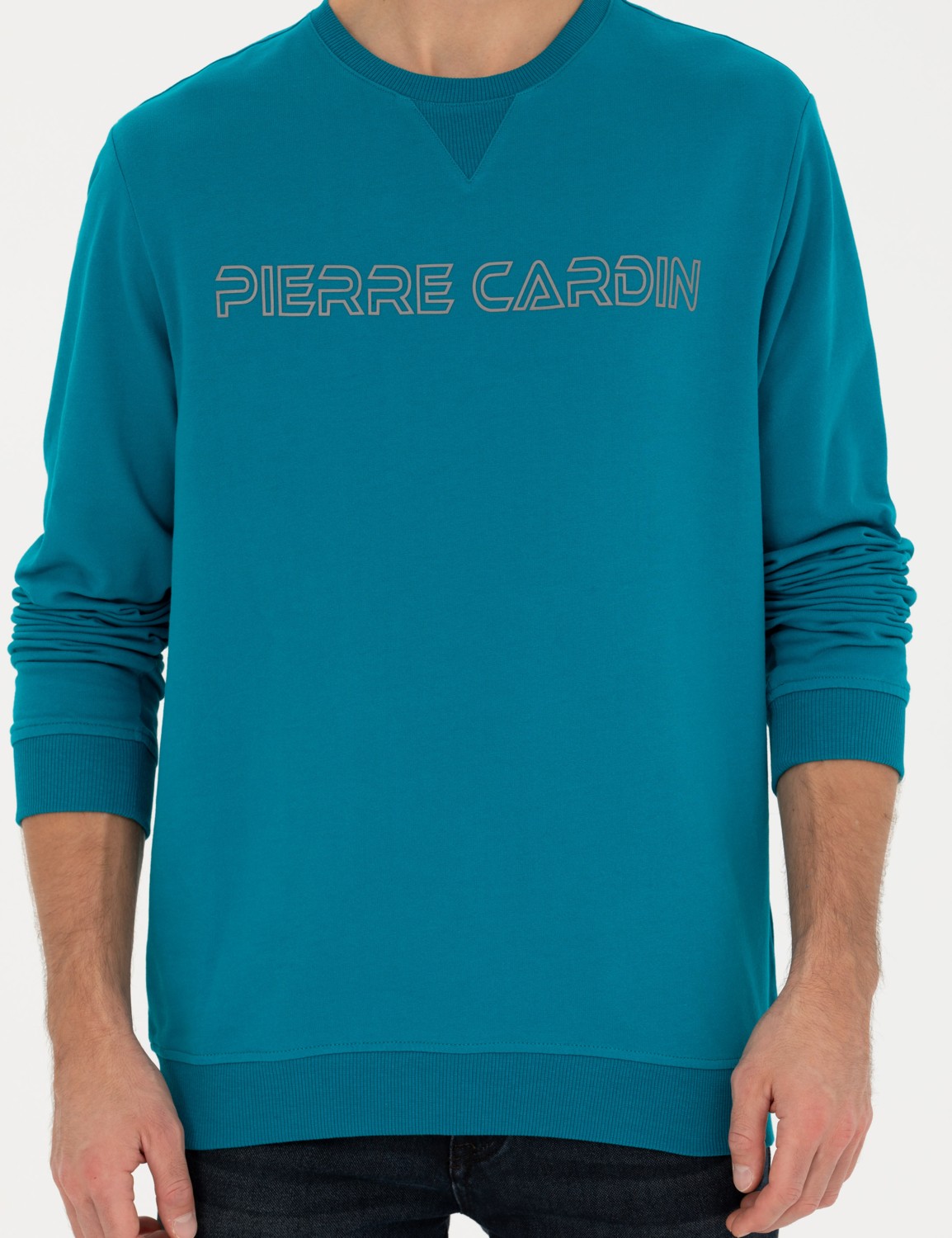 Pierre Cardin Erkek Zümrüt 2 İplik Regular Fit İçi %100 Pamuk Sweatshirt 50279523-VR055 görsel 6