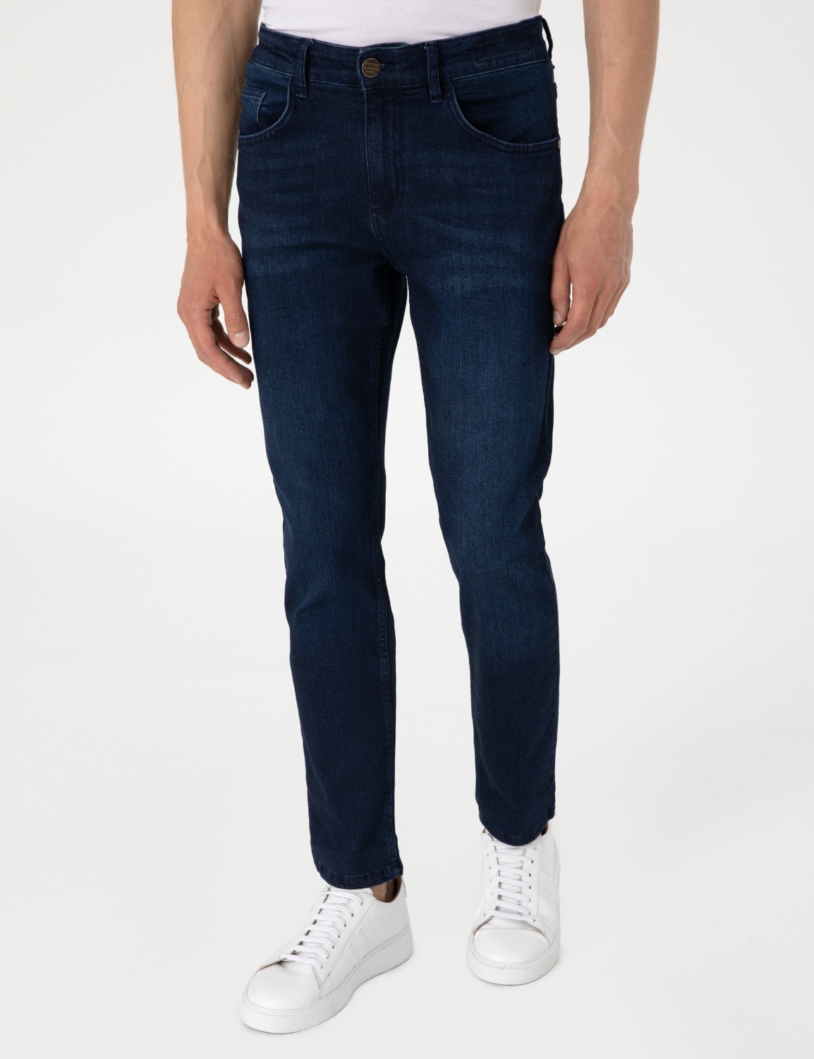 Pierre Cardin Erkek Koyu Lacivert Slim Fit Jean Pantolon 50308974-VR100 görsel 2