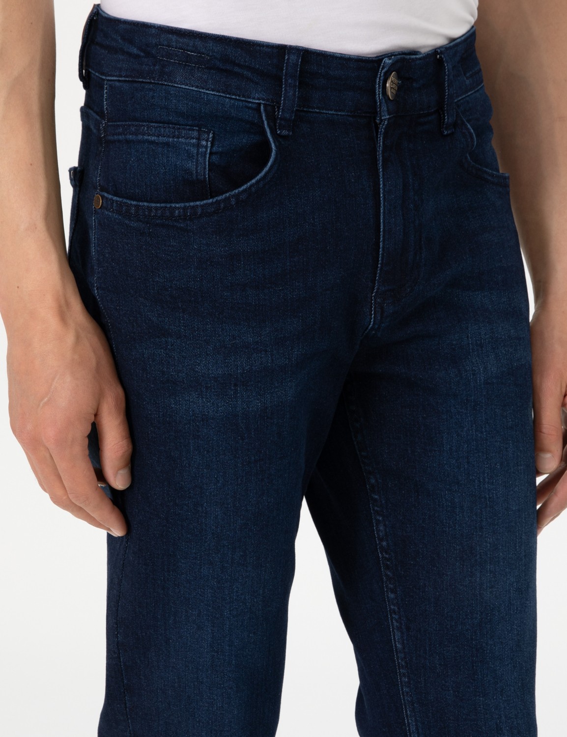 Pierre Cardin Erkek Koyu Lacivert Slim Fit Jean Pantolon 50308974-VR100 görsel 5