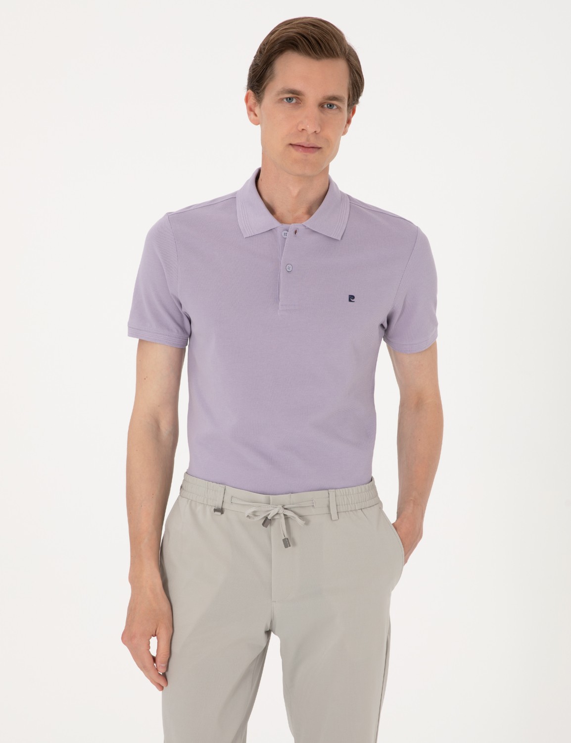 Pierre Cardin Erkek Taş Slim Fit %100 Pamuk Polo Yaka Basic Tişört 50291625-VR049