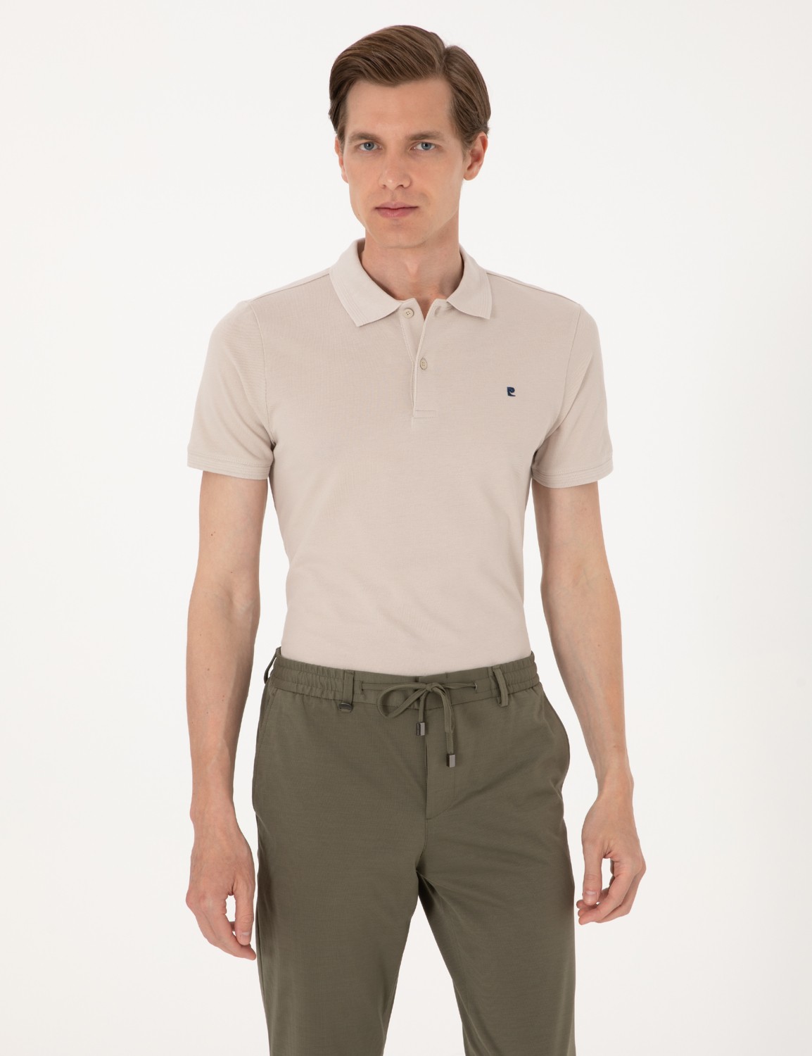 Pierre Cardin Erkek Taş Slim Fit %100 Pamuk Polo Yaka Basic Tişört 50291625-VR049