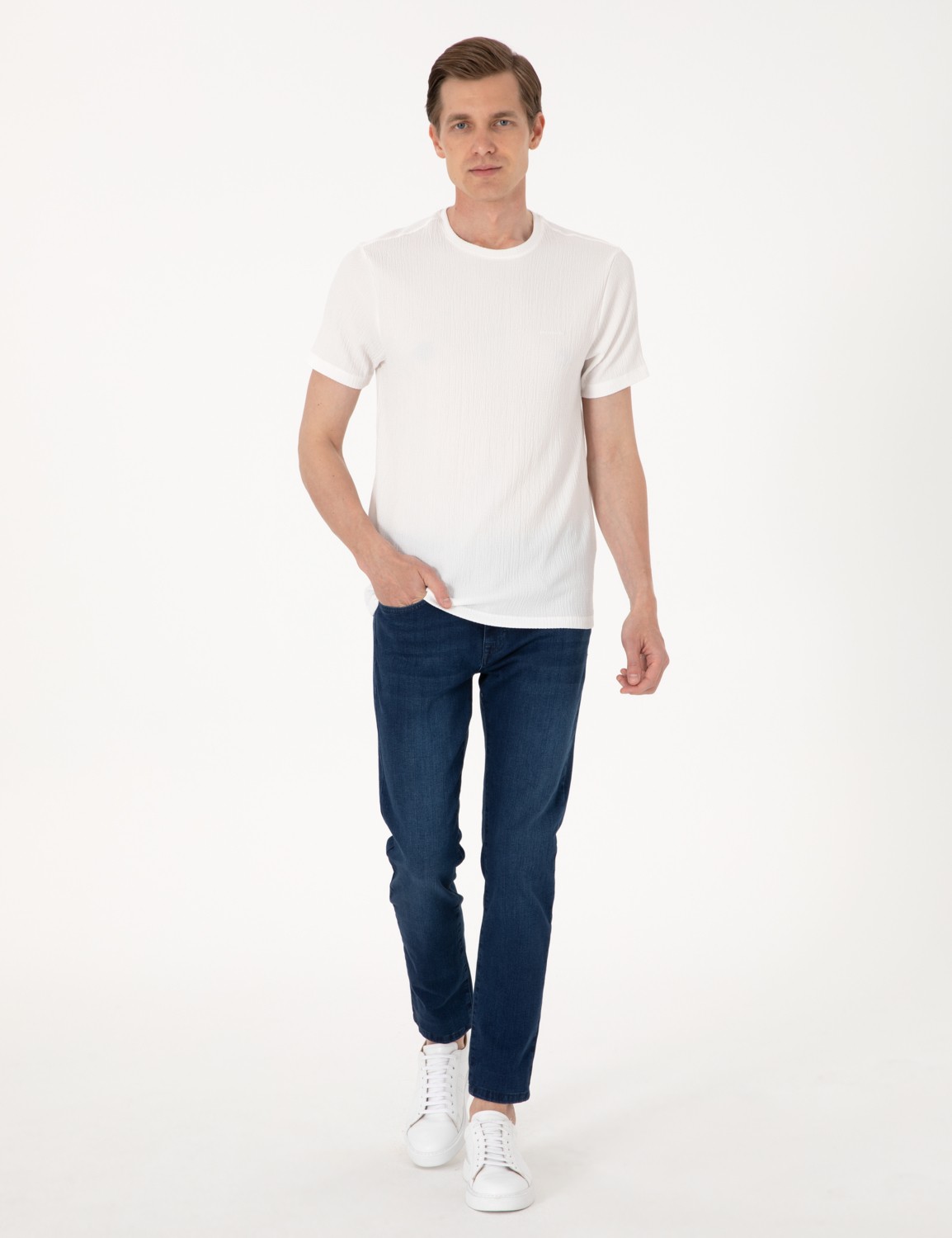 Pierre Cardin Erkek Mavi Slim Fit Jean Pantolon 50309099-VR036