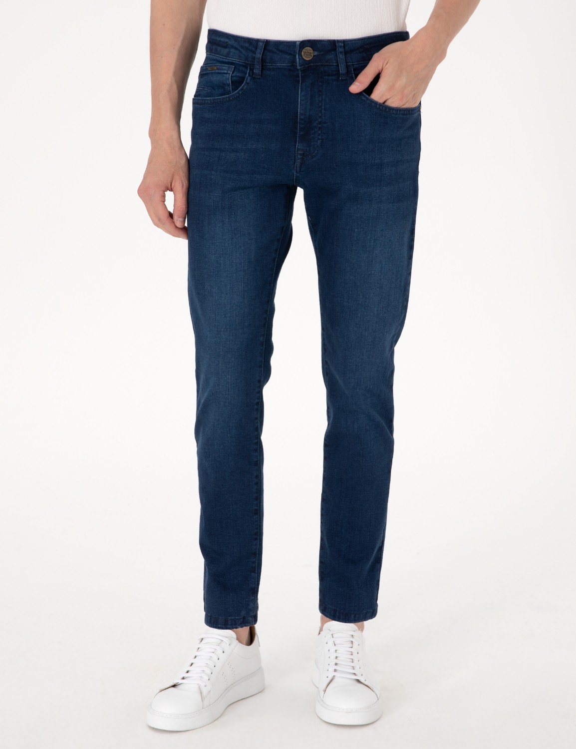 Pierre Cardin Erkek Mavi Slim Fit Jean Pantolon 50309099-VR036 görsel 2