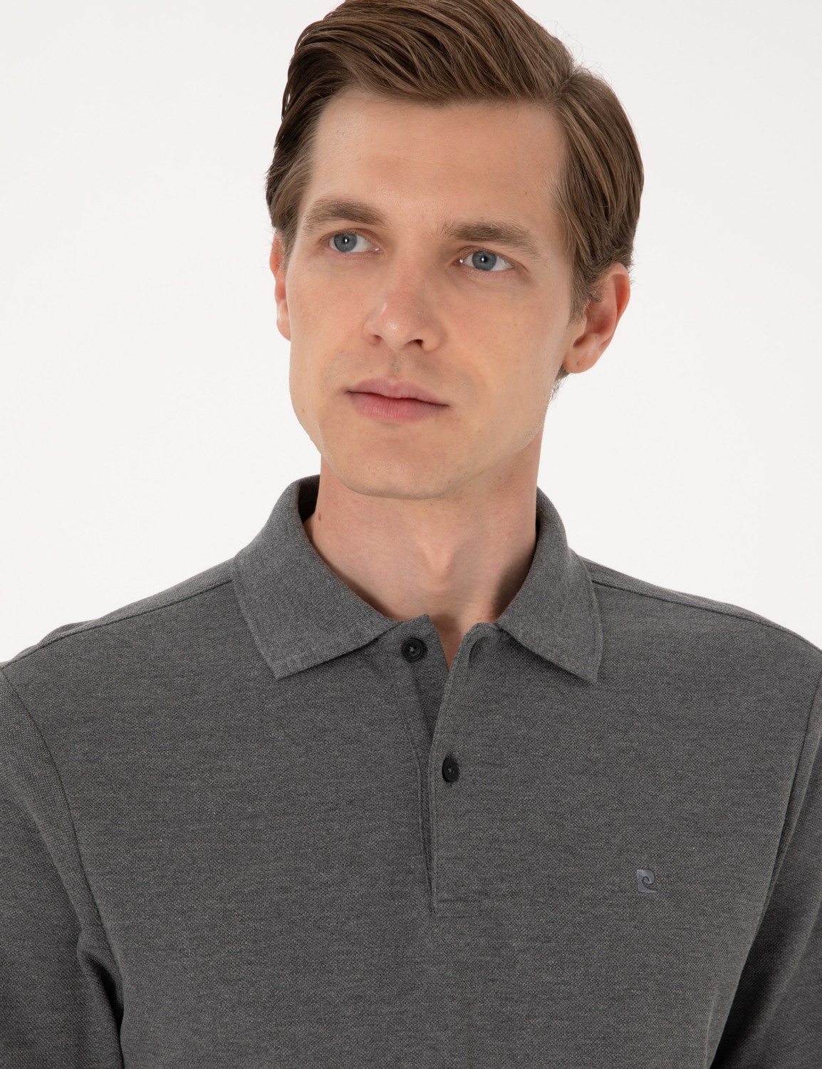 Pierre Cardin Erkek Bordo Slim Fit Kıvrılmaz Polo Yaka Basic Pike Sweatshirt 50314048-VR014 görsel 2