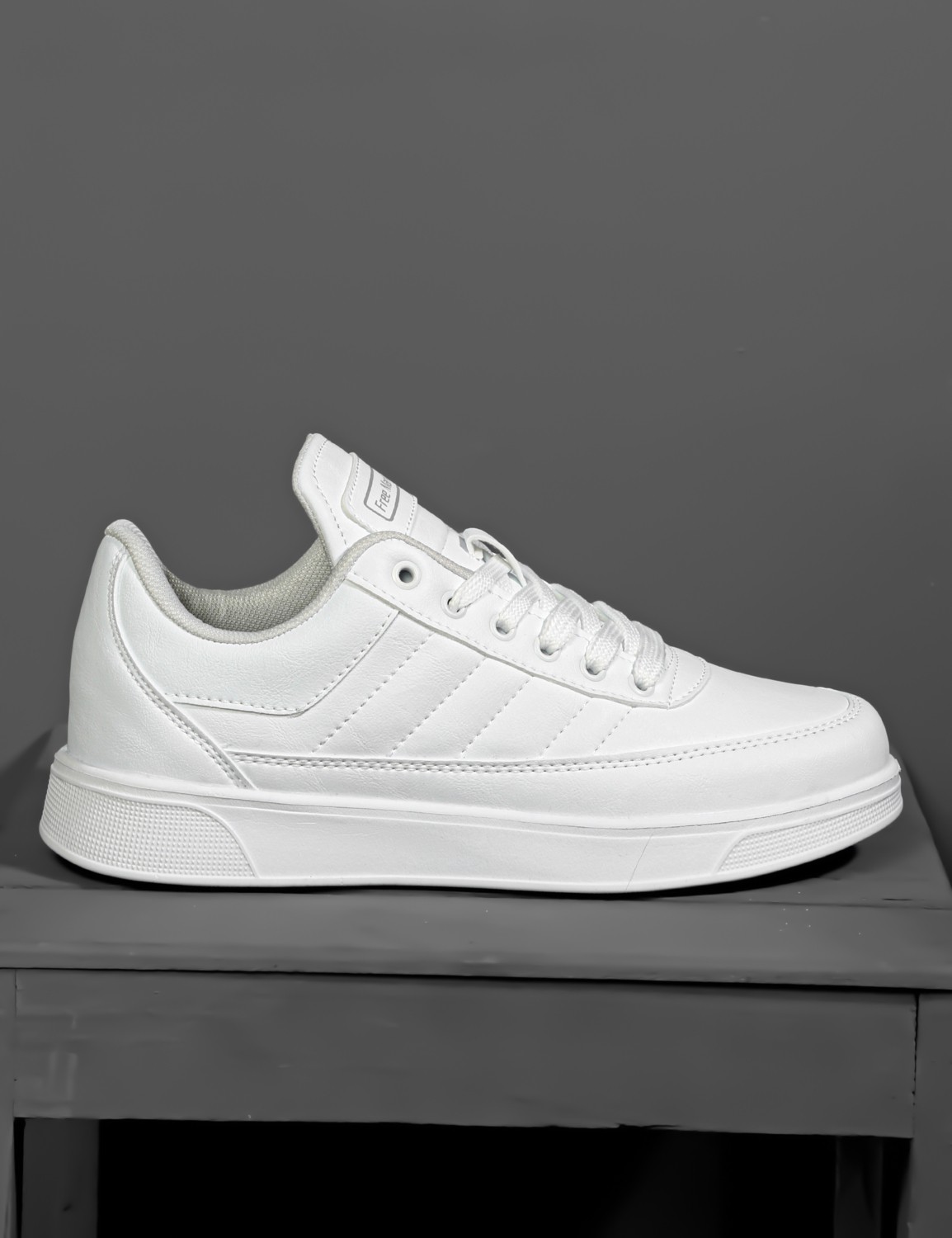 Free Marka Günlük Erkek Beyaz Sneaker Bağcıklı Rahat Ortopedik Spor Ayakkabı görsel 2