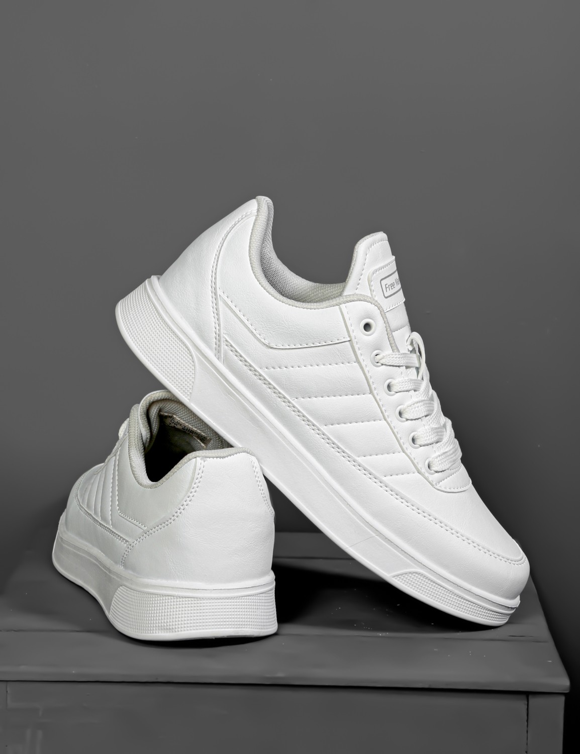 Free Marka Günlük Erkek Beyaz Sneaker Bağcıklı Rahat Ortopedik Spor Ayakkabı görsel 4
