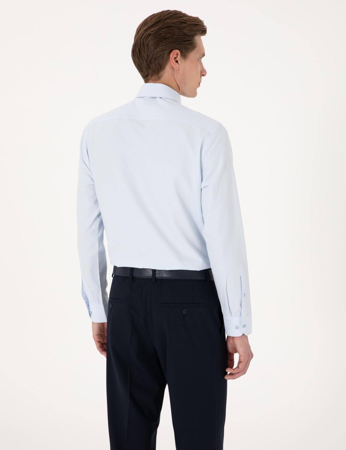Pierre Cardin Erkek Açık Mavi Slim Fit Uzun Kollu Basic Gömlek 50316734-VR003 görsel 6