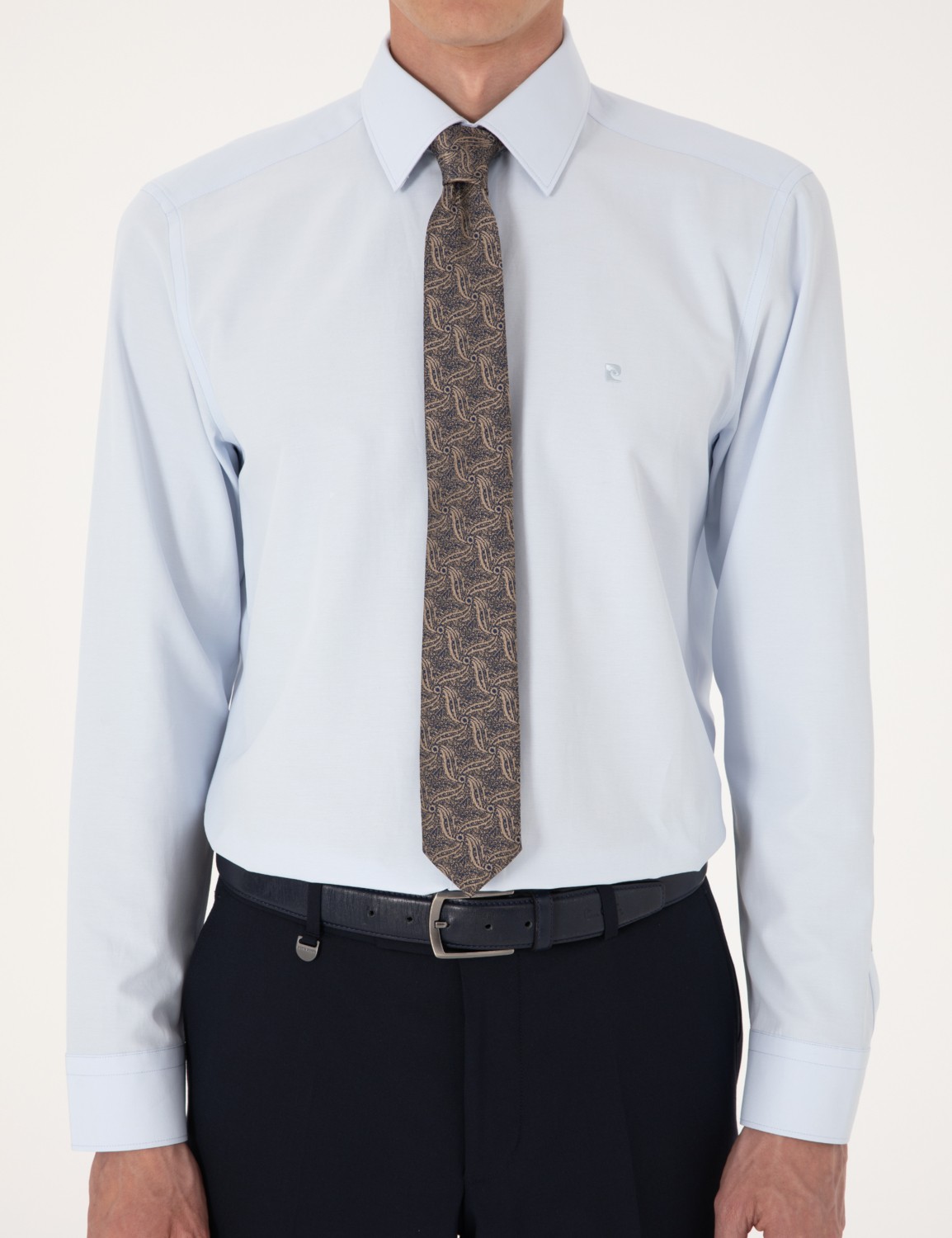 Pierre Cardin Erkek Açık Mavi Slim Fit Uzun Kollu Basic Gömlek 50316734-VR003 görsel 7