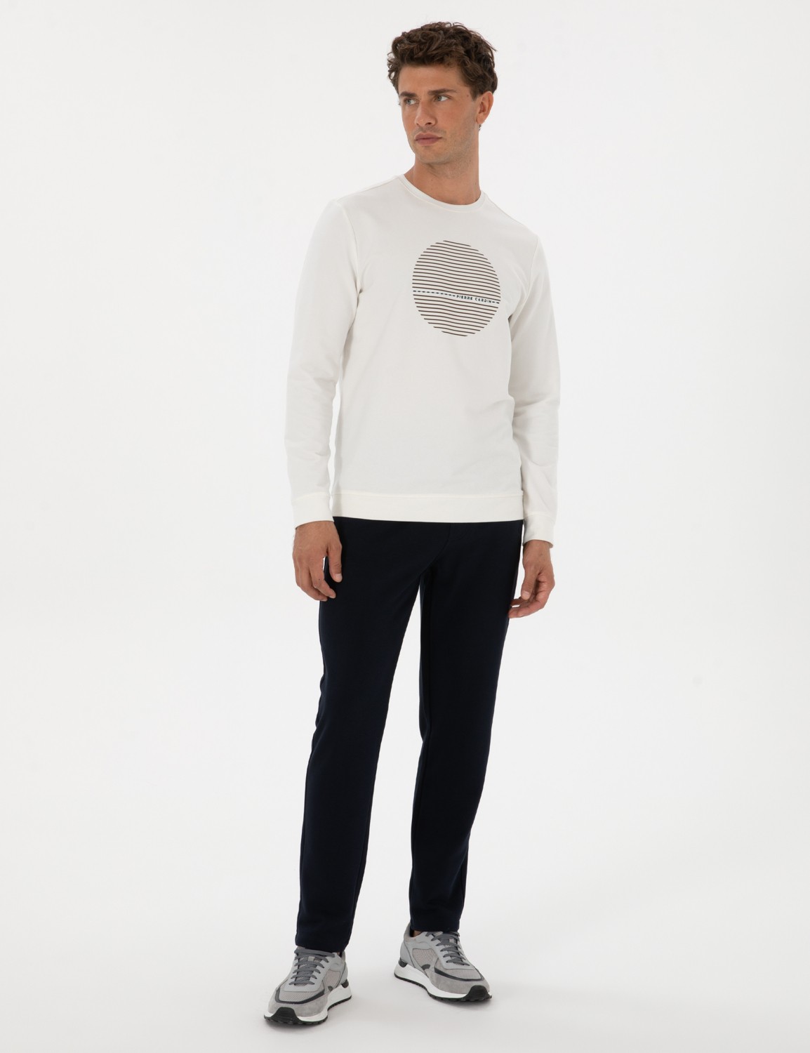 Pierre Cardin Erkek Siyah Slim Fit 3 Iplik Düz Paça Eşofman Altı 50317670-VR046 görsel 3