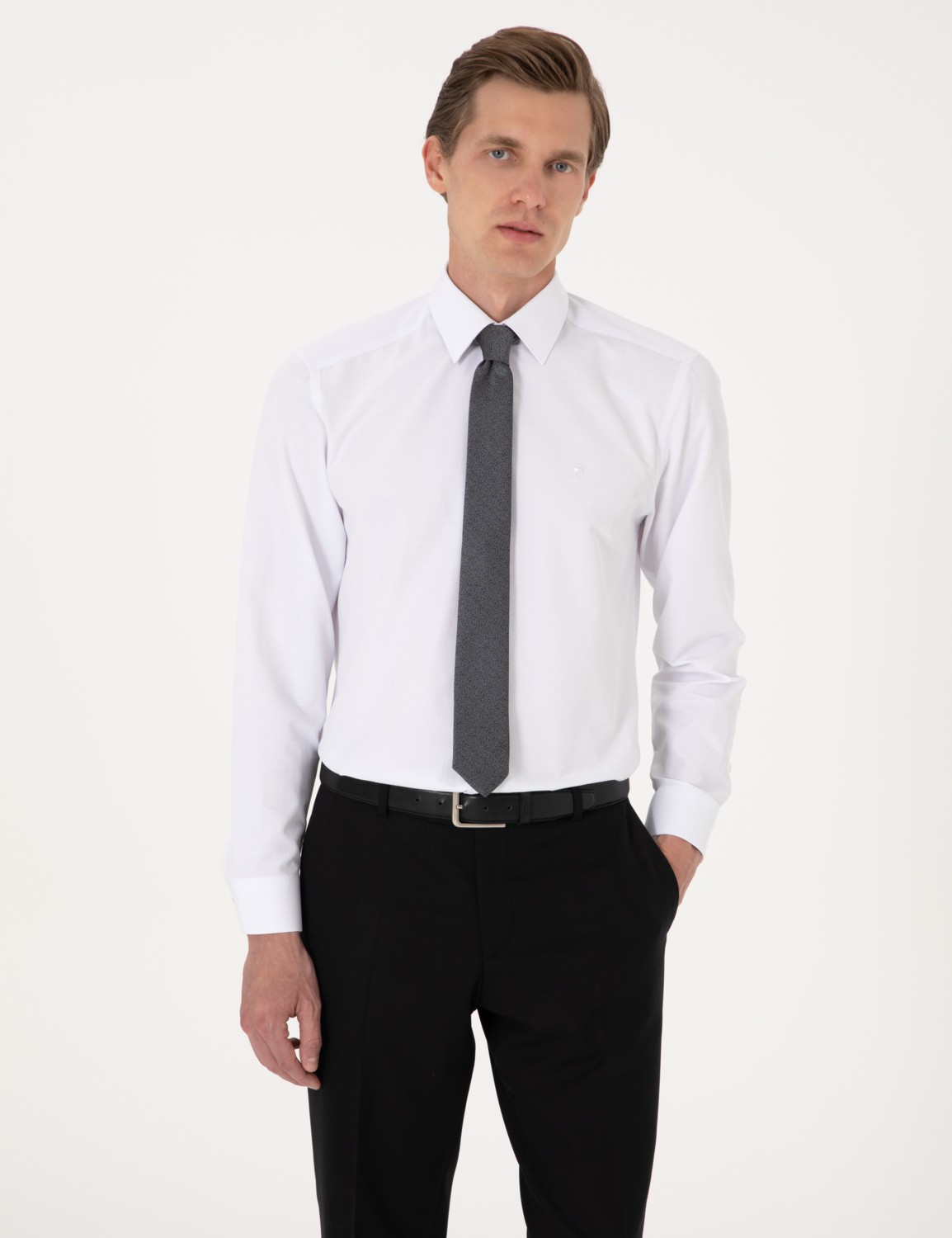 Pierre Cardin Erkek Açık Mavi Regular Fit Uzun Kollu Basic Gömlek 50316742-VR003 görsel 4
