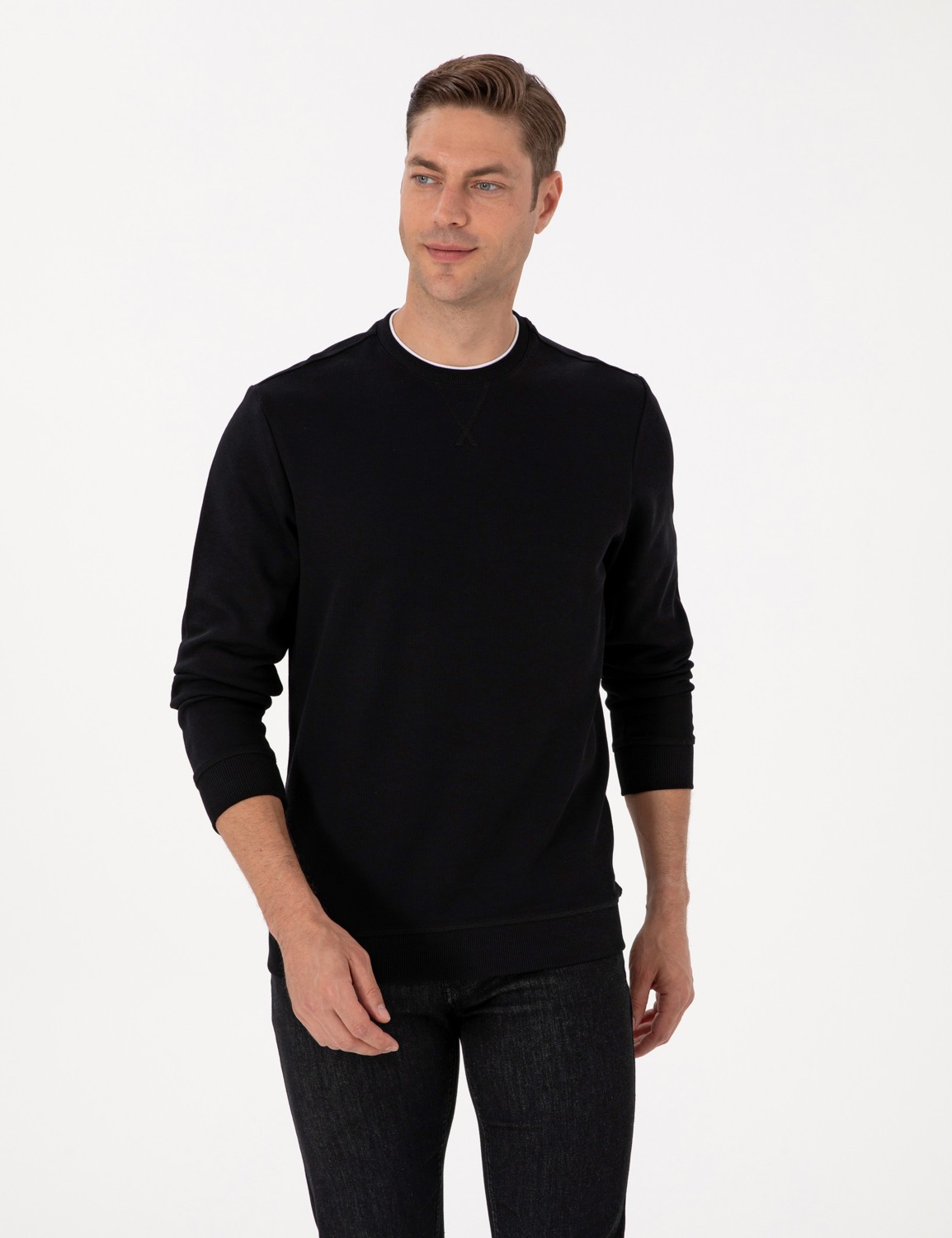 Pierre Cardin Erkek Yeşil Regular Fit Sweatshirt 50311649-VR255 görsel 3