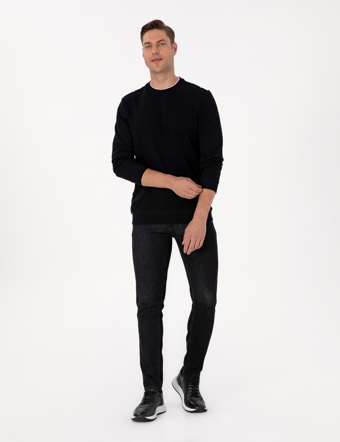 Pierre Cardin Erkek Yeşil Regular Fit Sweatshirt 50311649-VR255 görsel 4