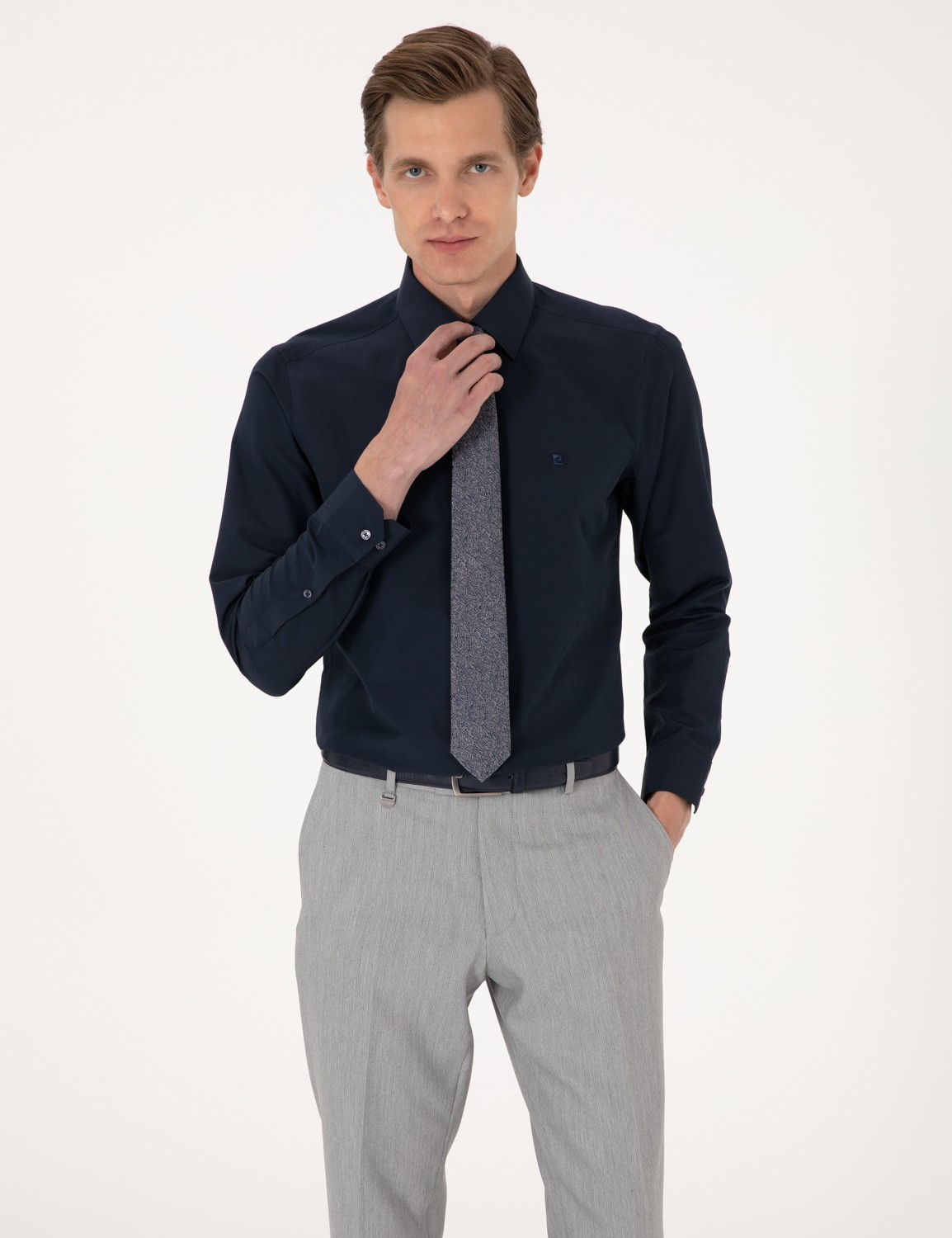 Pierre Cardin Erkek Açık Mavi Slim Fit Uzun Kollu Basic Gömlek 50316734-VR003
