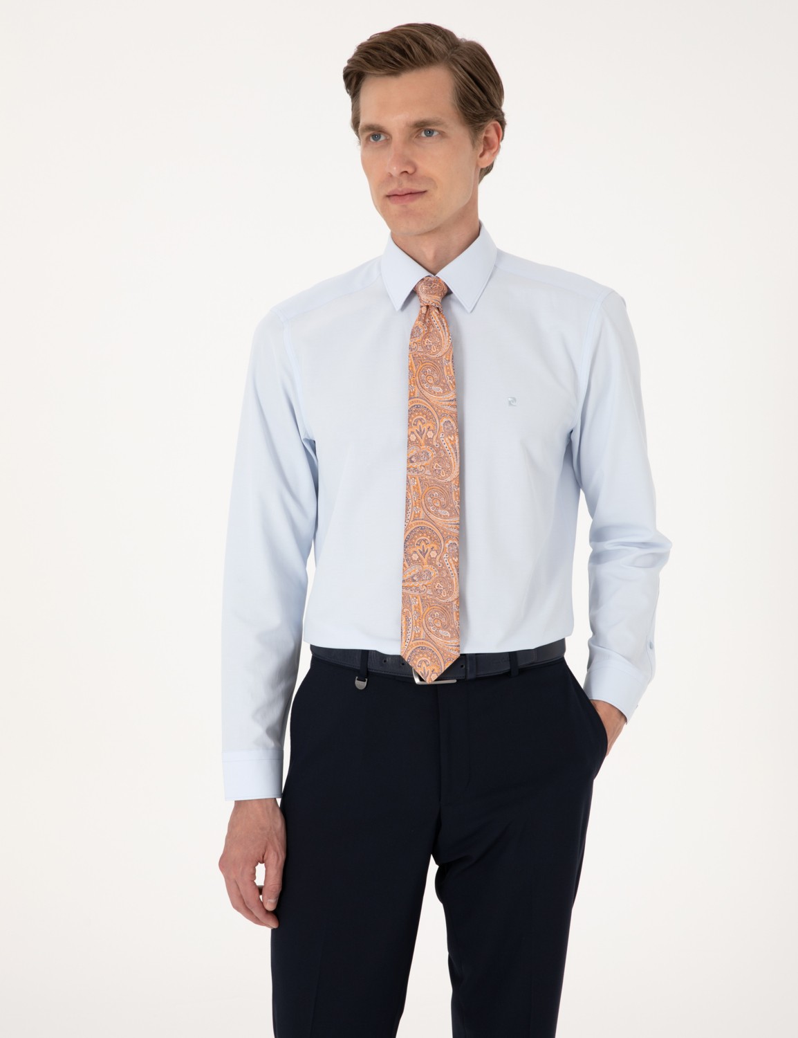 Pierre Cardin Erkek Açık Mavi Regular Fit Uzun Kollu Basic Gömlek 50316742-VR003