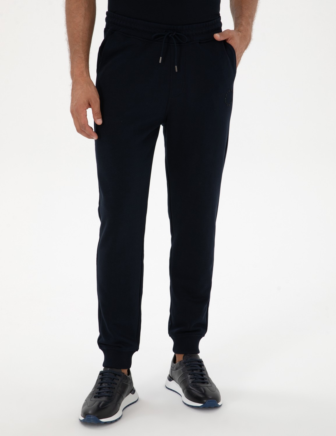 Pierre Cardin Erkek Siyah Slim Fit 3 Iplik Paçası Lastikli Eşofman Altı 50317676-VR046 görsel 8