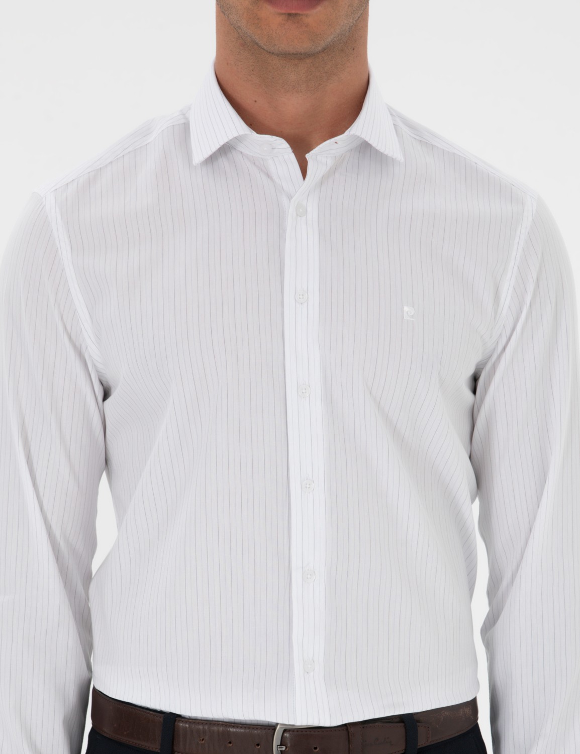 Pierre Cardin Mavi Çizgili Slim Fit Klasik Gömlek 50312349 VR036 görsel 6