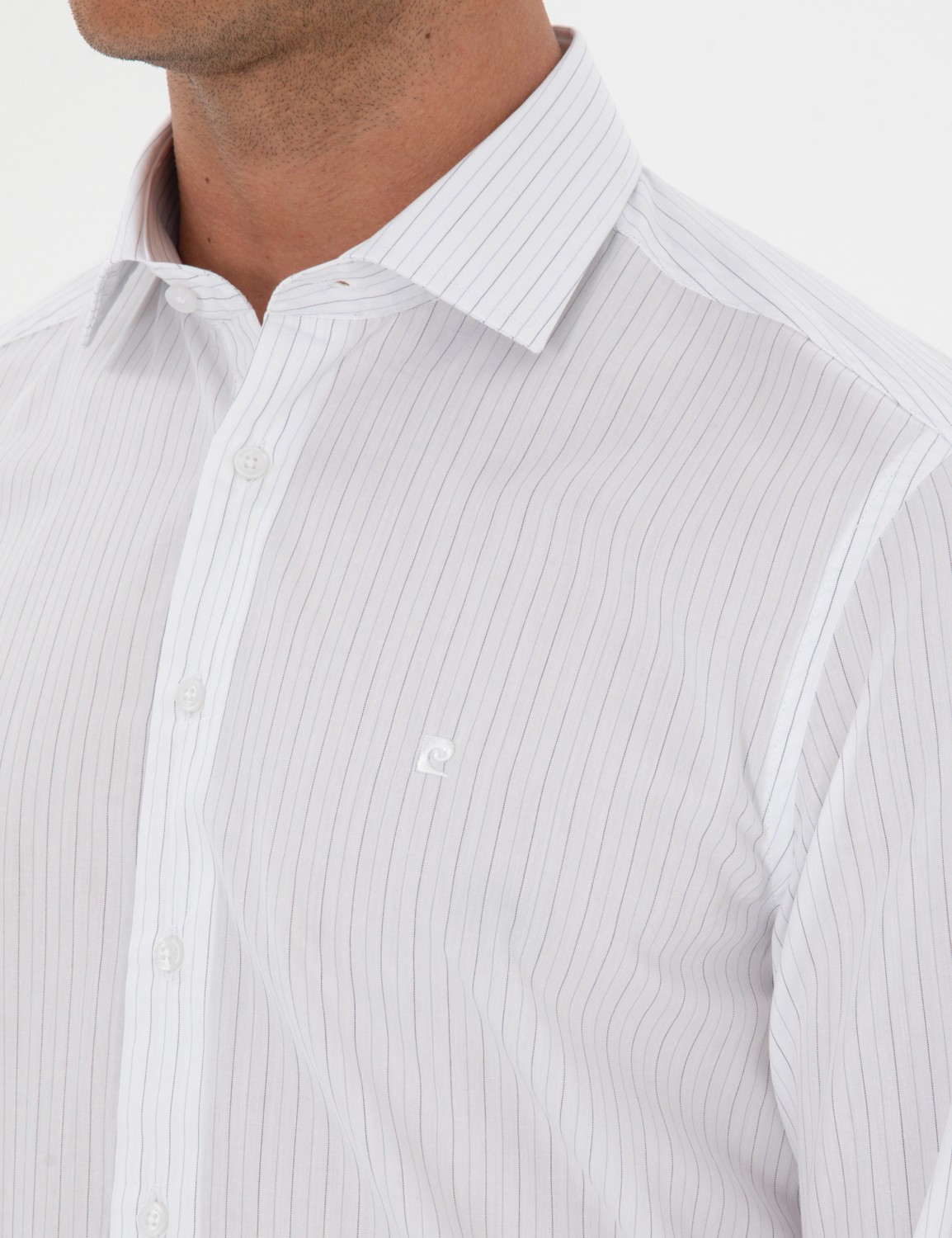 Pierre Cardin Mavi Çizgili Slim Fit Klasik Gömlek 50312349 VR036 görsel 7