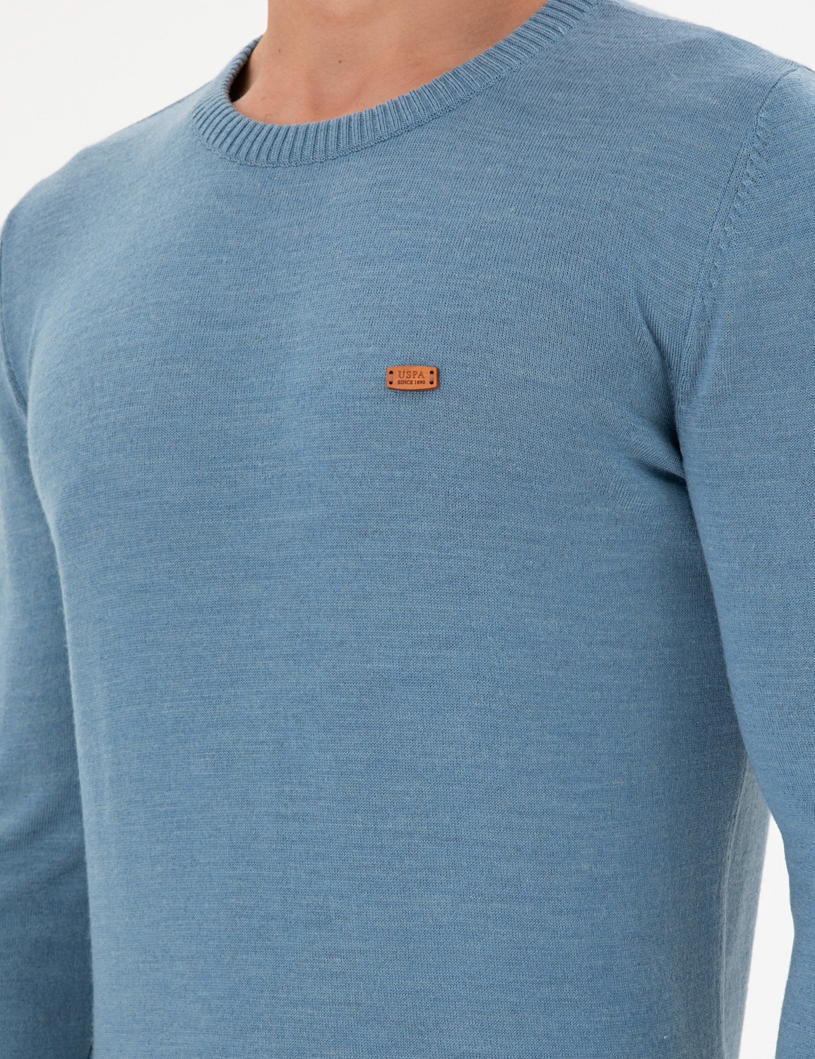 U.S. Polo Assn. Erkek Slim Fit Bisiklet Yaka Antrasit Melanj Kazak 50297040-VR081 görsel 7