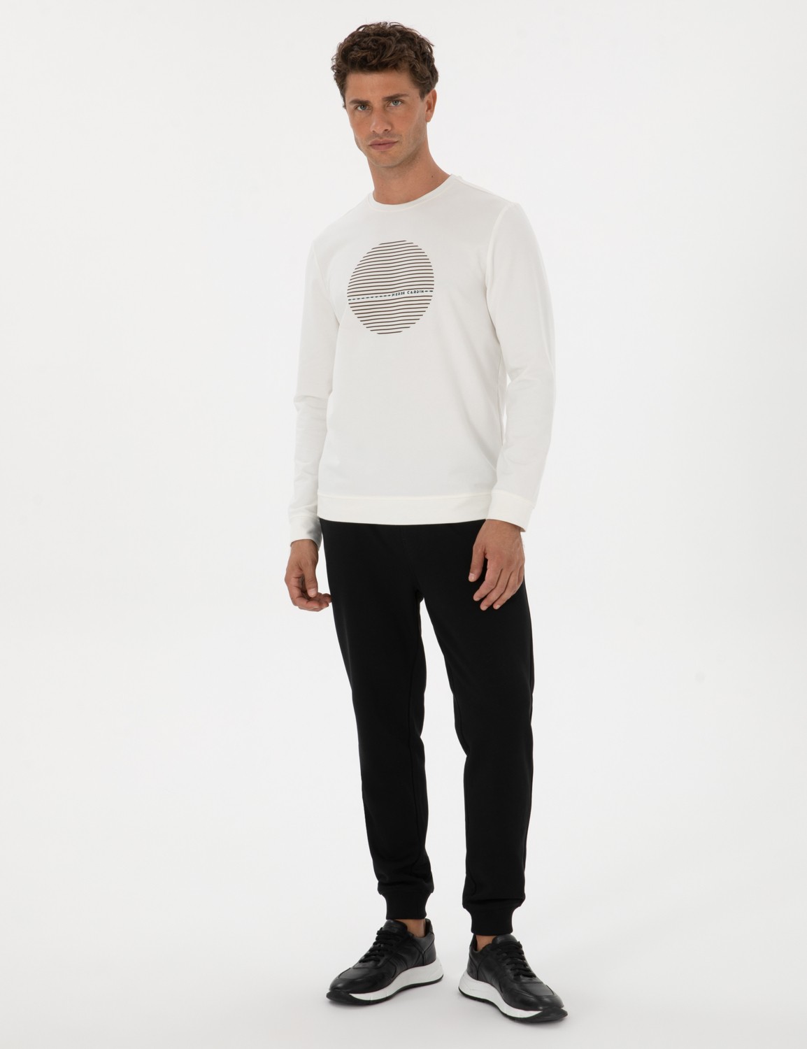 Pierre Cardin Erkek Siyah Slim Fit 3 Iplik Paçası Lastikli Eşofman Altı 50317676-VR046