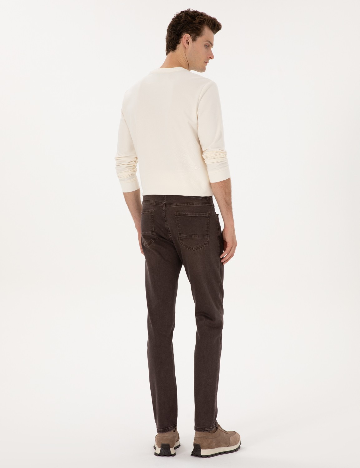 Pierre Cardin Erkek Kahverengi Slim Fit Jean Pantolon 50317247-VR029 görsel 4