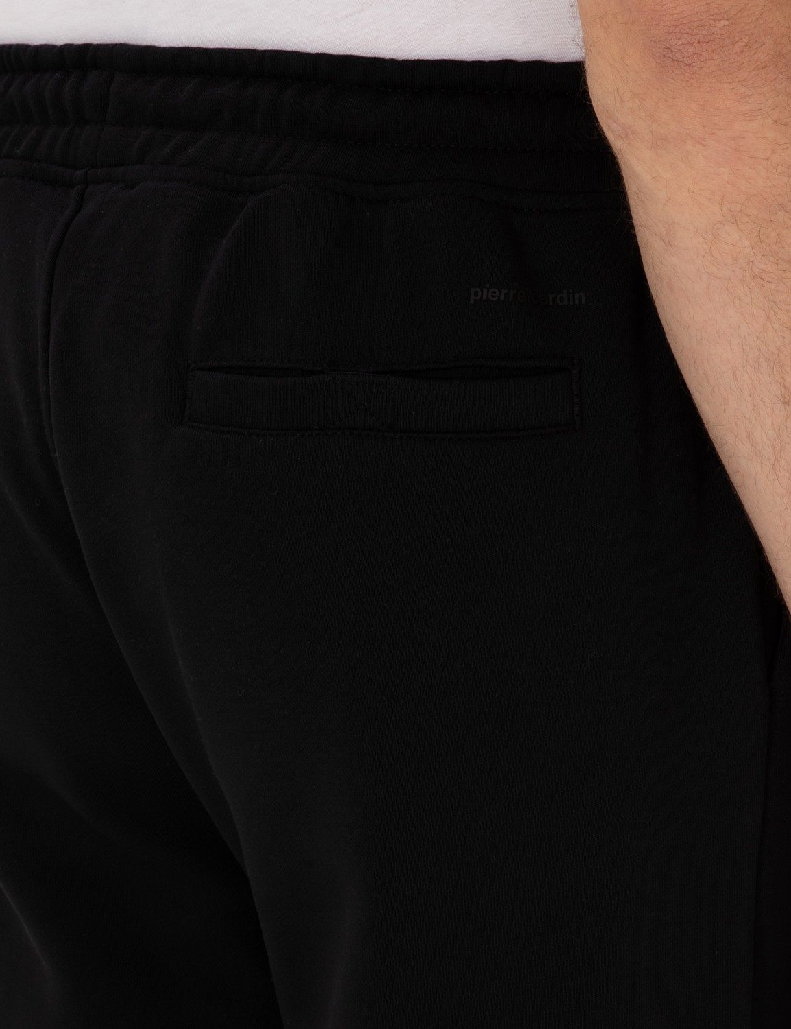 Pierre Cardin Erkek Siyah Slim Fit Nervürlü Düz Paça Eşofman Altı 50317659-VR046 görsel 6