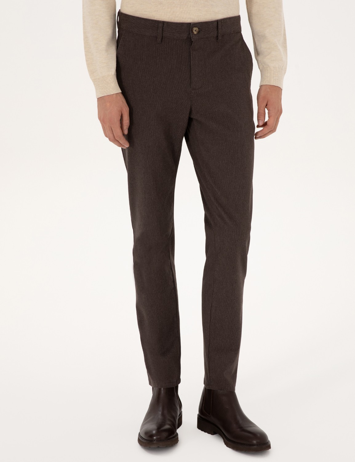 Pierre Cardin Erkek Siyah Slim Fit Kanvas Pantolon 50317228-VR046 görsel 2