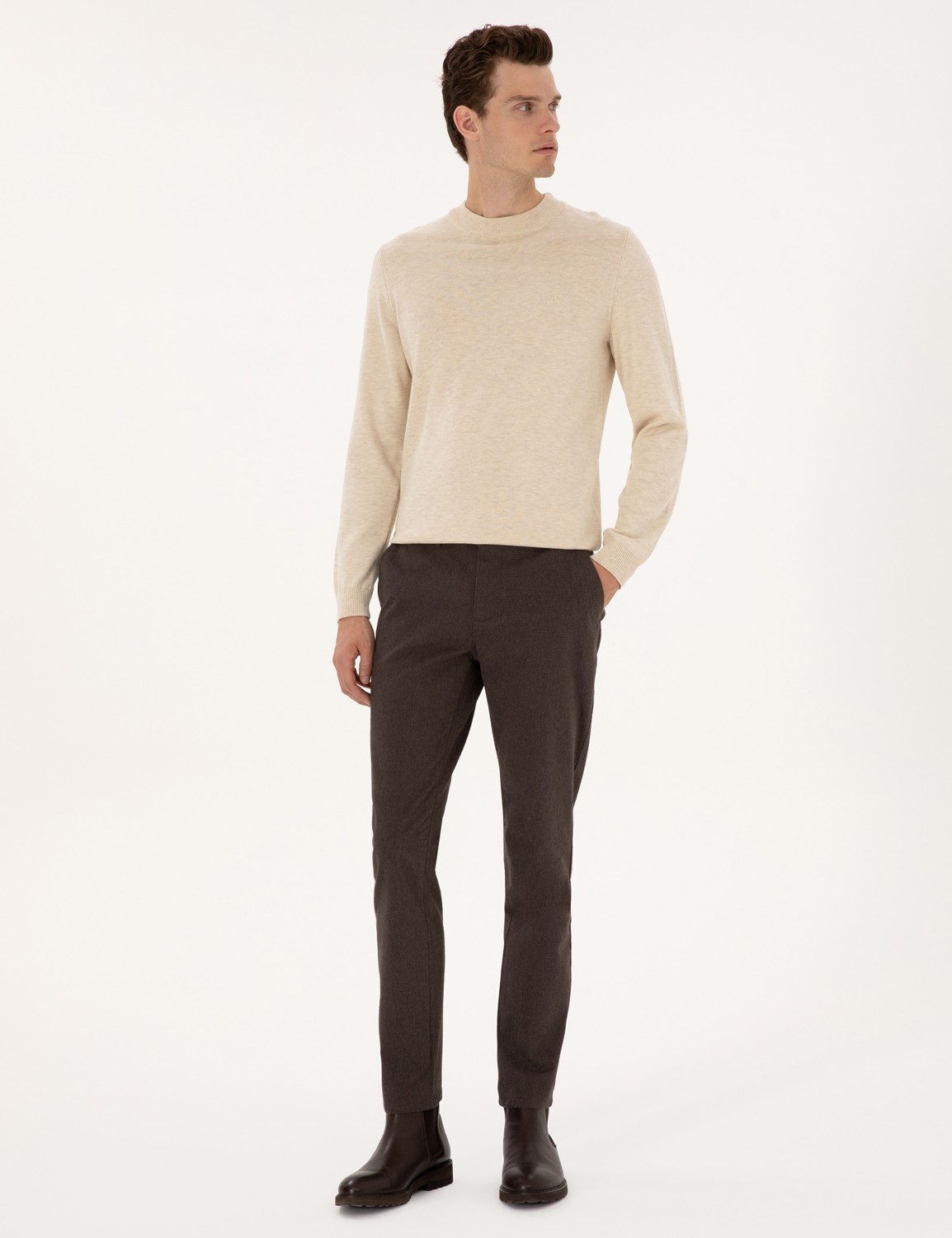 Pierre Cardin Erkek Siyah Slim Fit Kanvas Pantolon 50317228-VR046 görsel 3