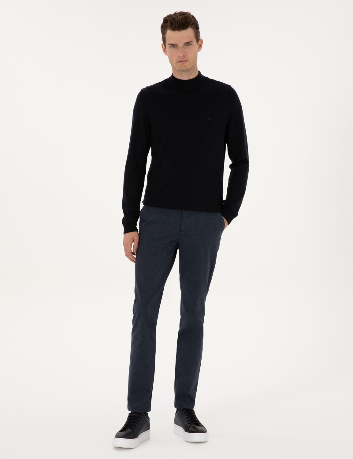 Pierre Cardin Erkek Siyah Slim Fit Kanvas Pantolon 50317228-VR046