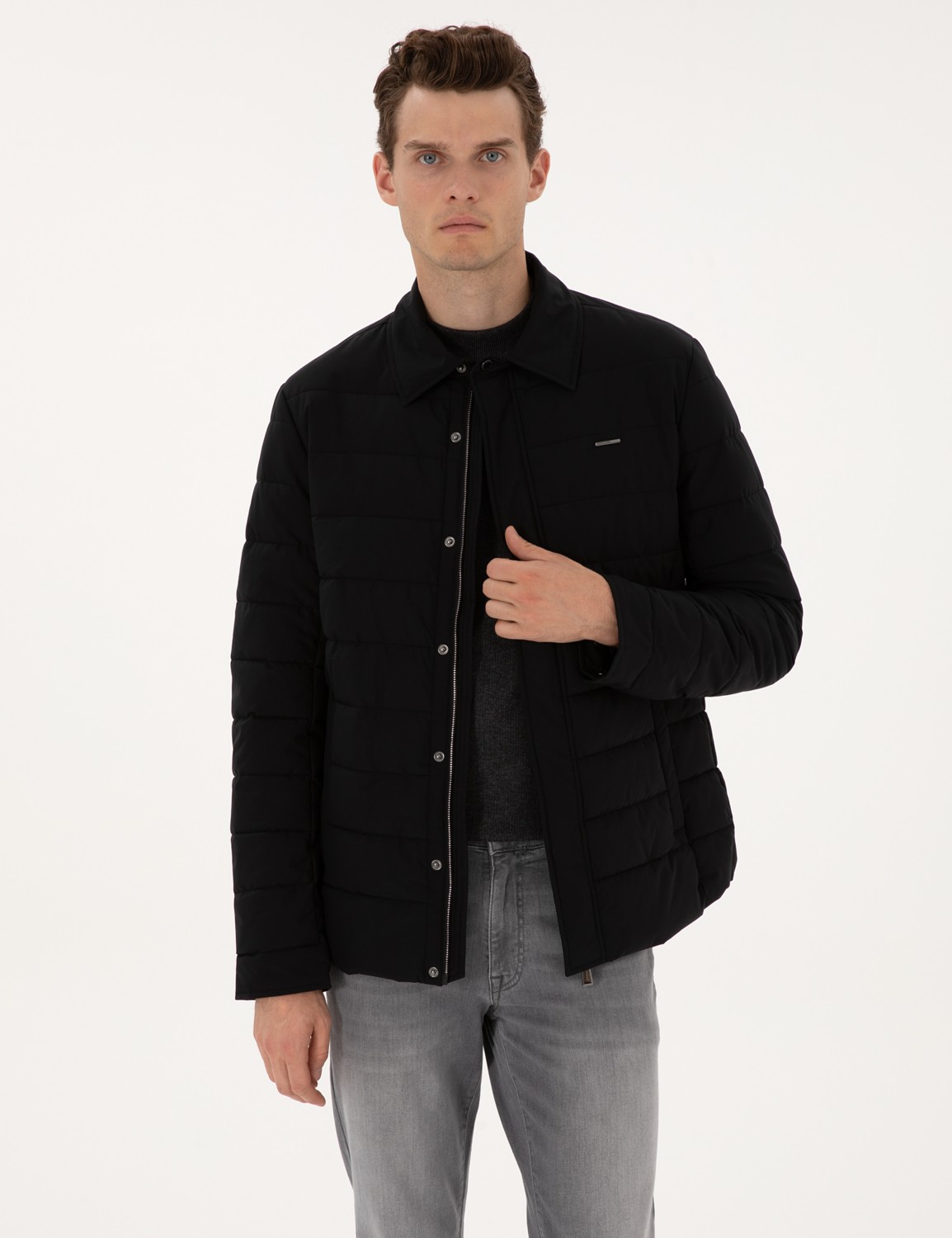 Pierre Cardin Erkek Lacivert Gömlek Yaka Mont 50313938-VR033