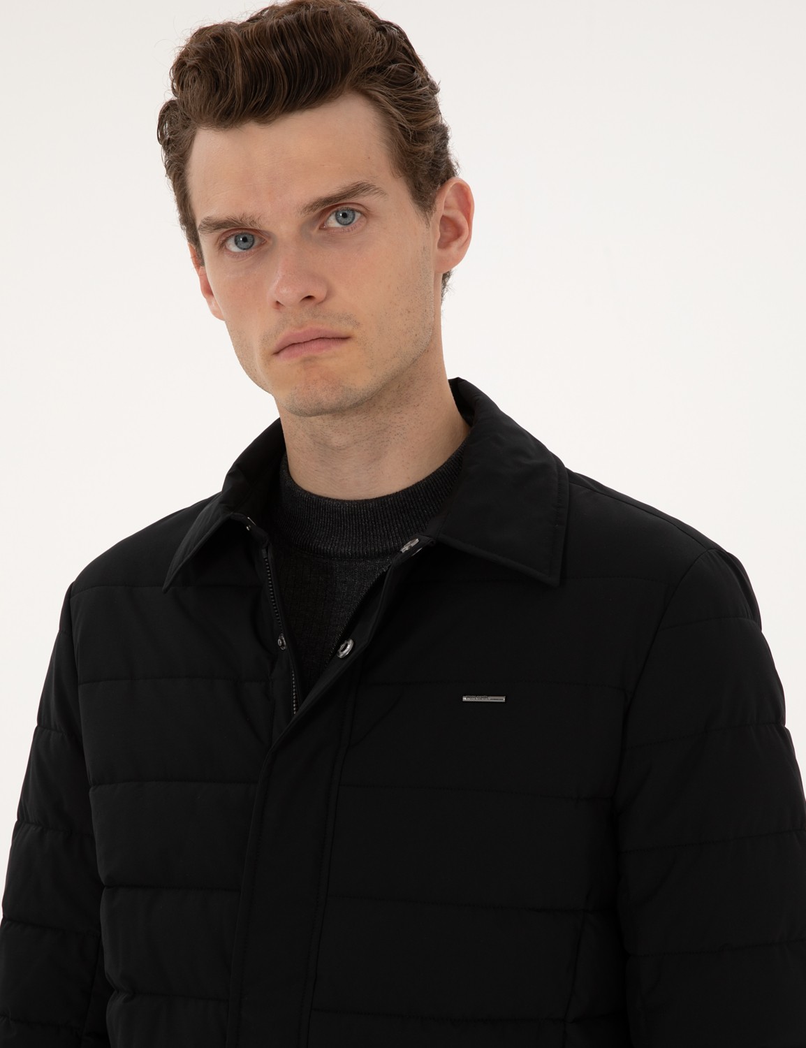 Pierre Cardin Erkek Lacivert Gömlek Yaka Mont 50313938-VR033 görsel 2