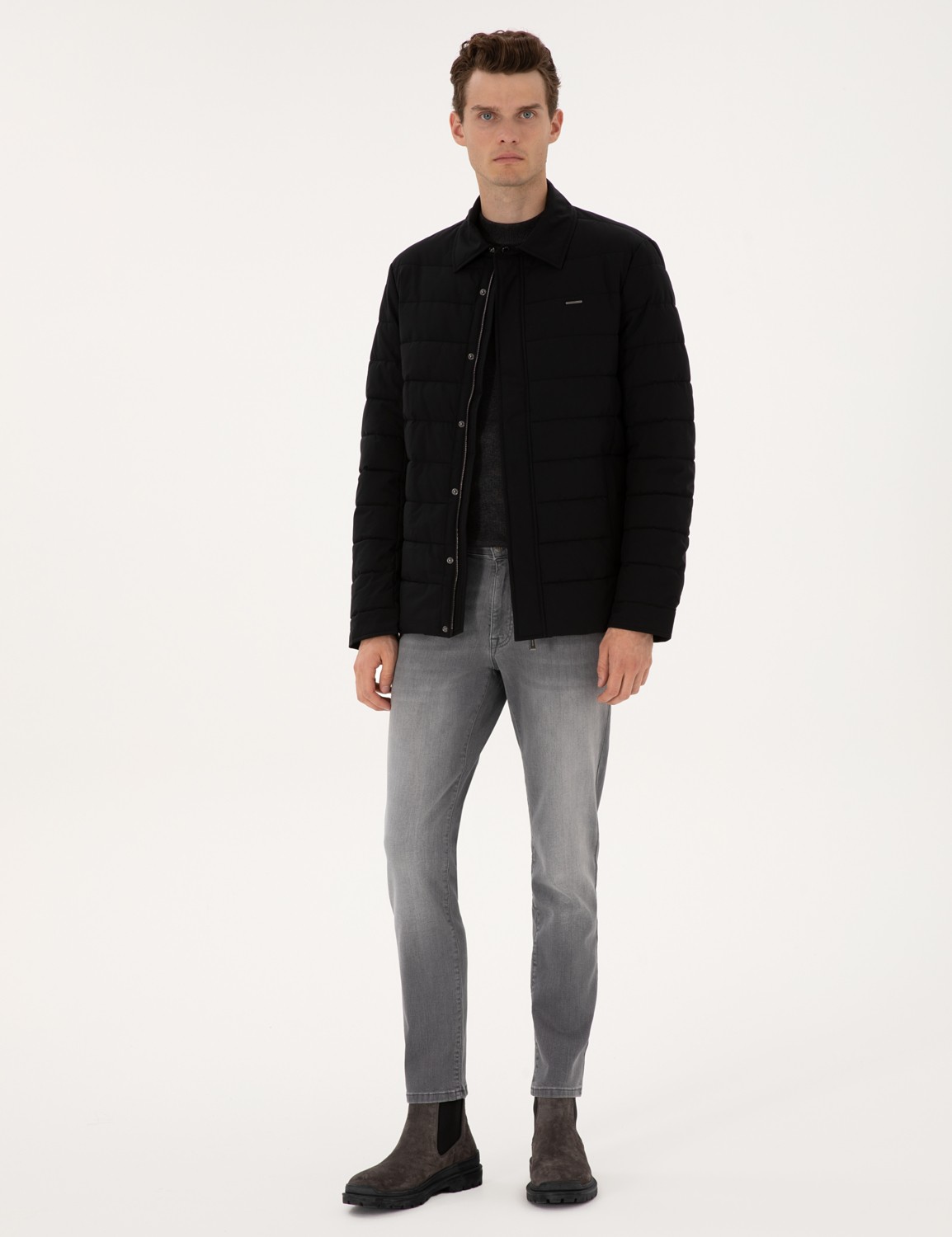 Pierre Cardin Erkek Lacivert Gömlek Yaka Mont 50313938-VR033 görsel 4