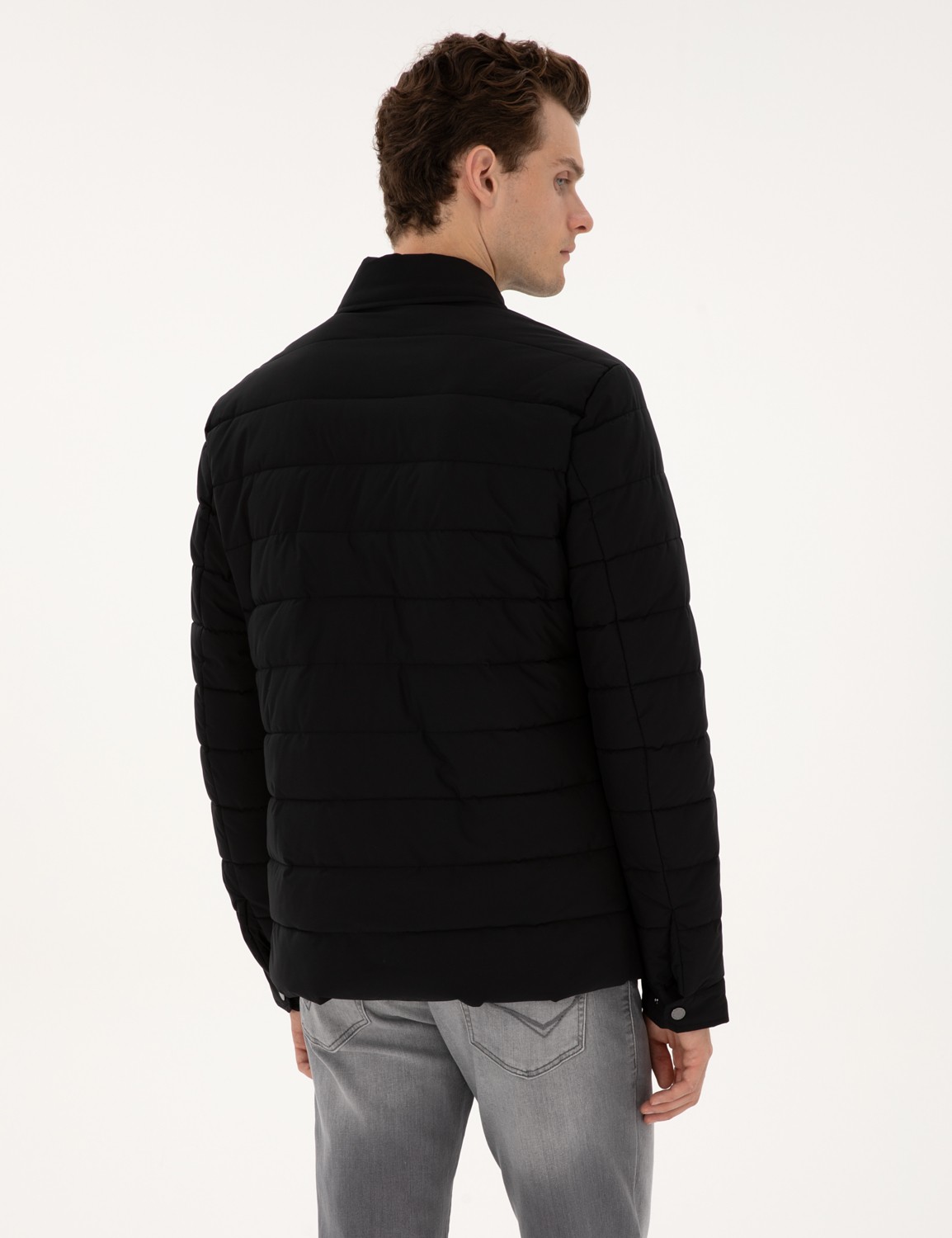 Pierre Cardin Erkek Lacivert Gömlek Yaka Mont 50313938-VR033 görsel 5