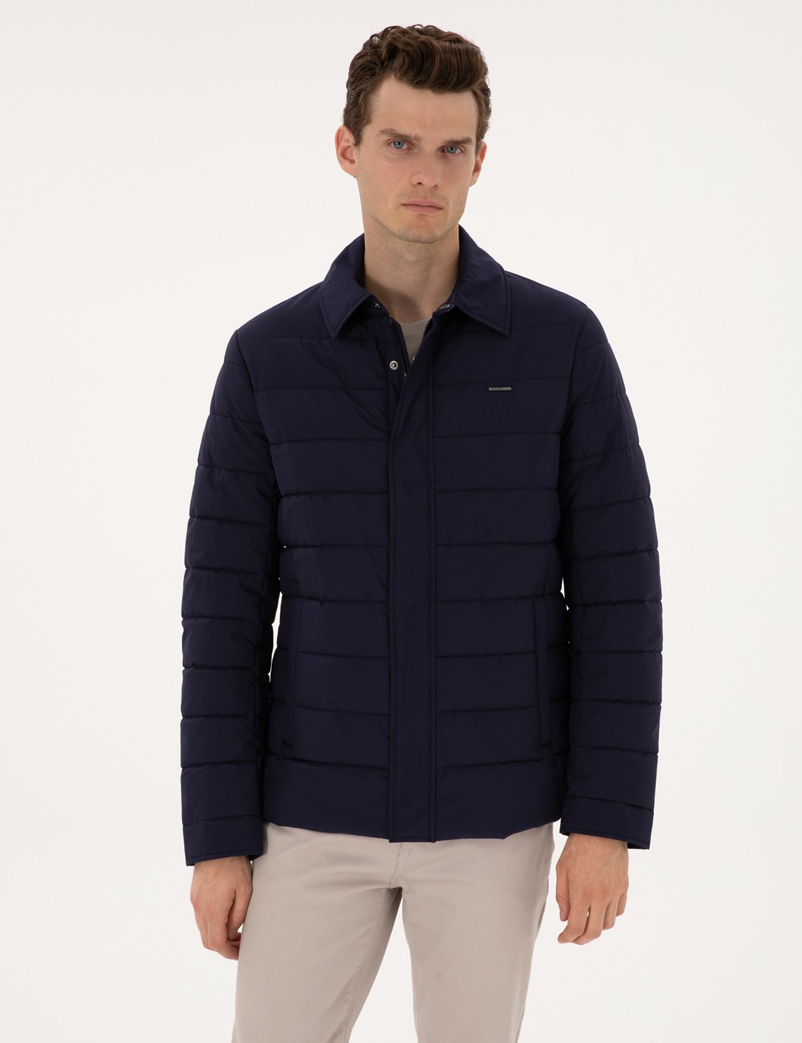 Pierre Cardin Erkek Lacivert Gömlek Yaka Mont 50313938-VR033