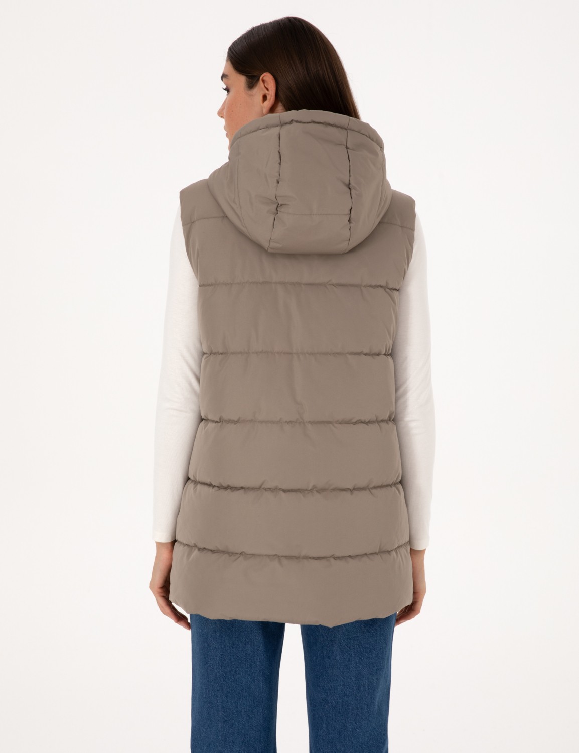Pierre Cardin Kadın Siyah Çıkarılabilir Kapüşonlu Yelek 50309044-VR046 görsel 5