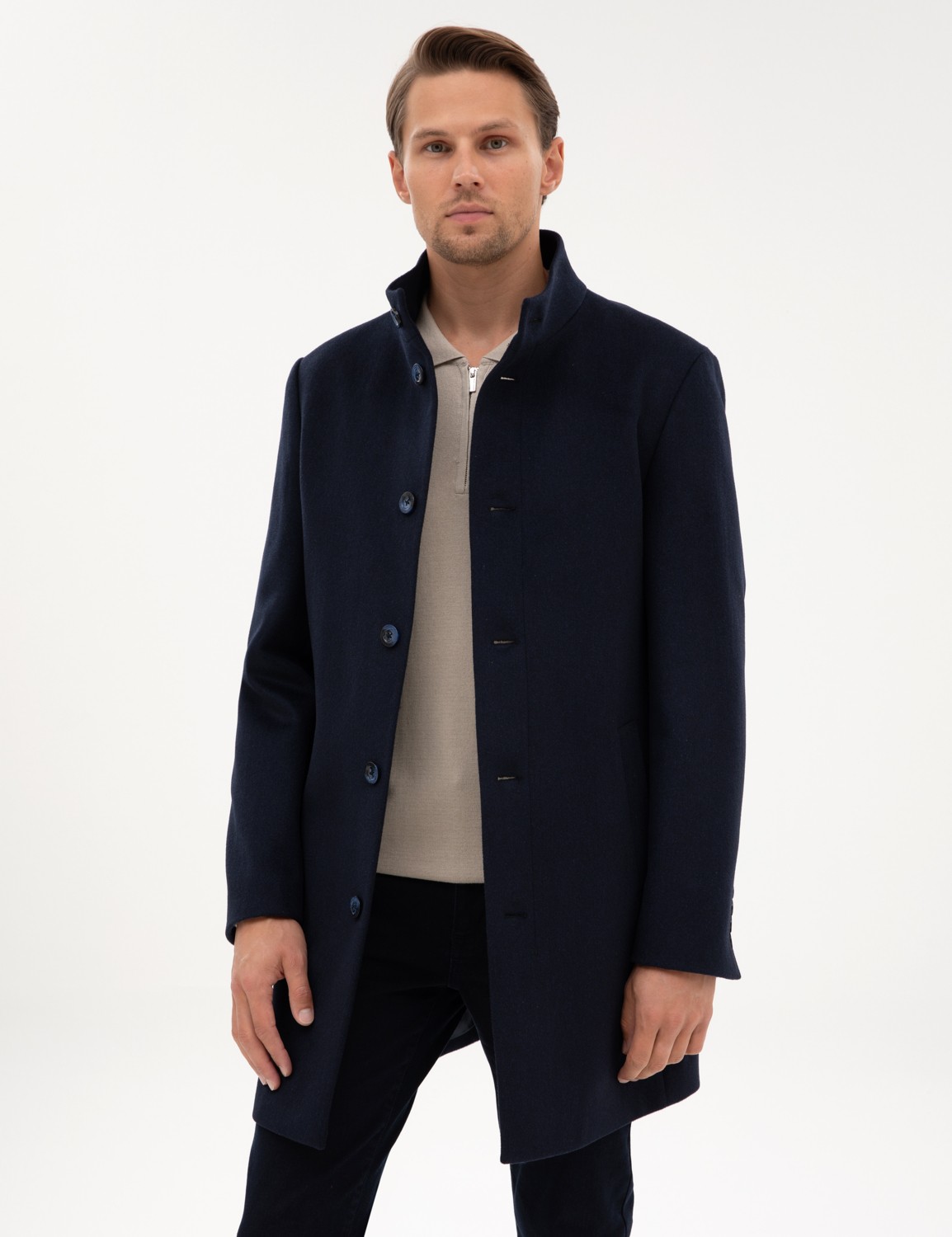 Pierre Cardin Erkek Antrasit Slim Fit Yün Karışımlı Palto 50317440-VR006