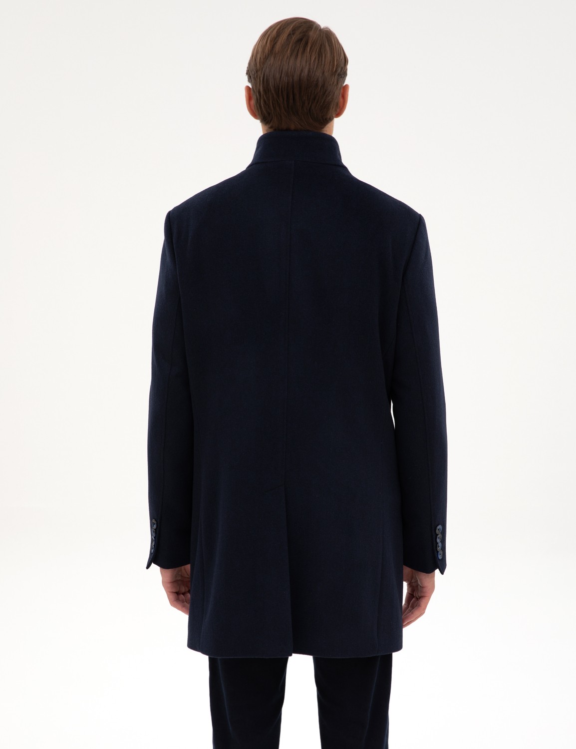 Pierre Cardin Erkek Antrasit Slim Fit Yün Karışımlı Palto 50317440-VR006 görsel 5