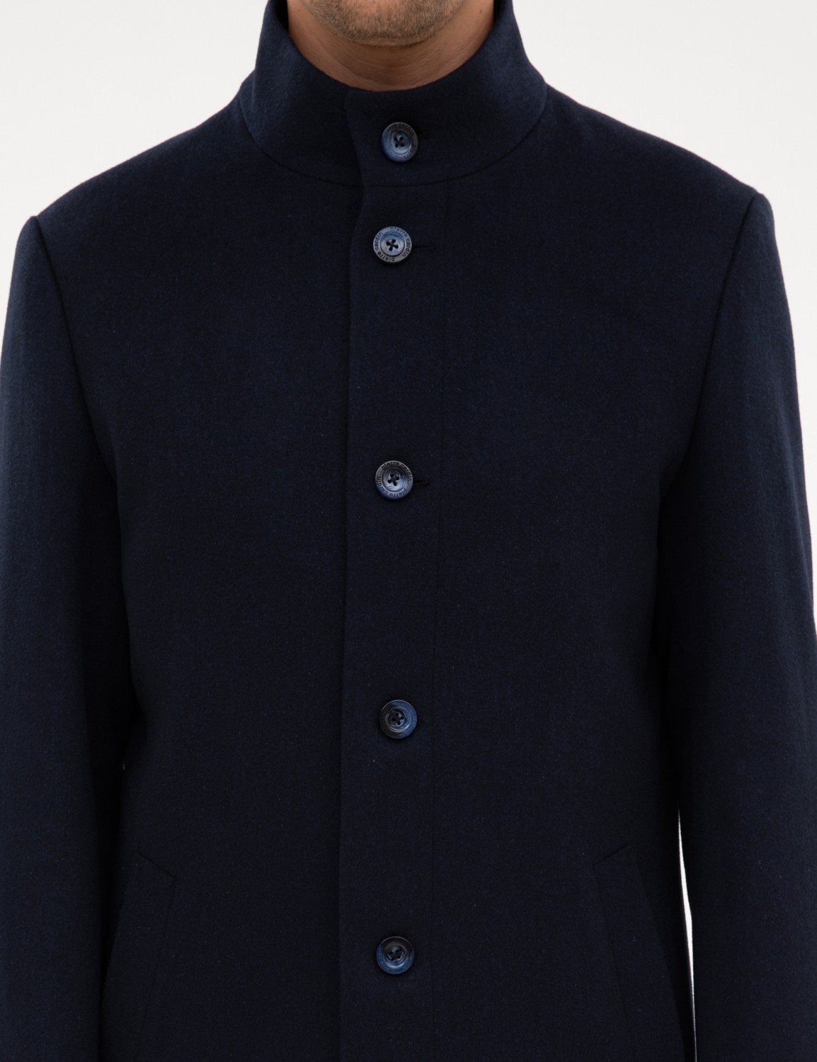 Pierre Cardin Erkek Antrasit Slim Fit Yün Karışımlı Palto 50317440-VR006 görsel 7