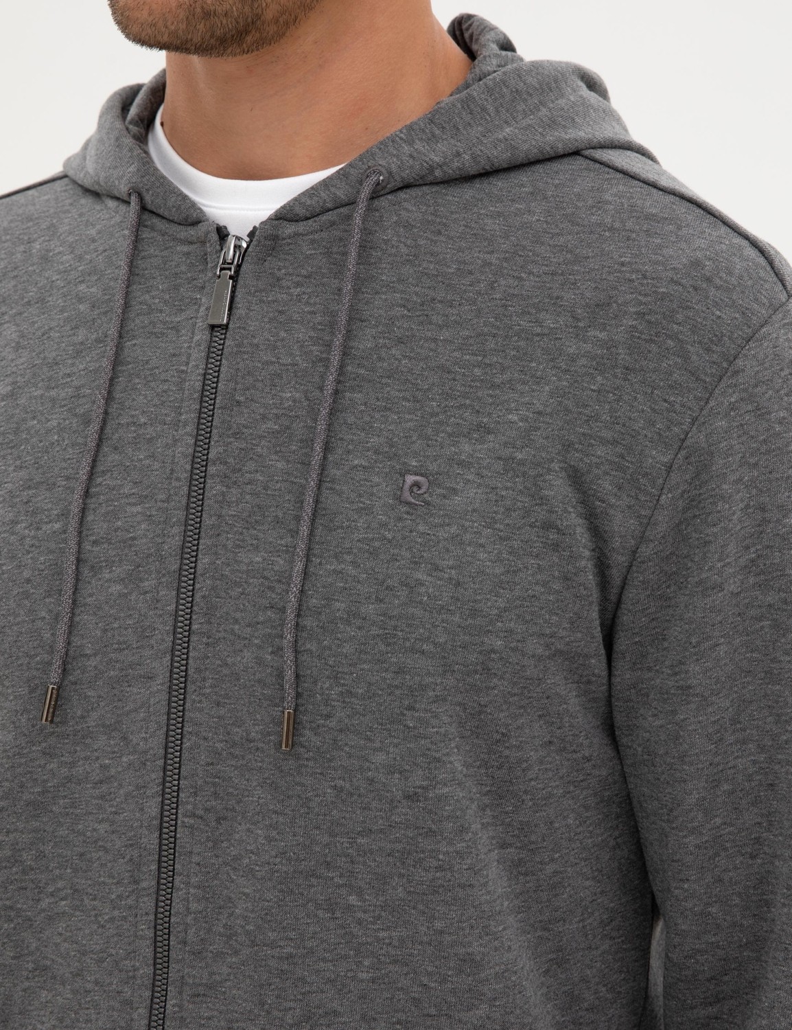 Pierre Cardin Erkek Antrasit Melanj Regular Fit Örme Hırka 50317656-VR081 görsel 7