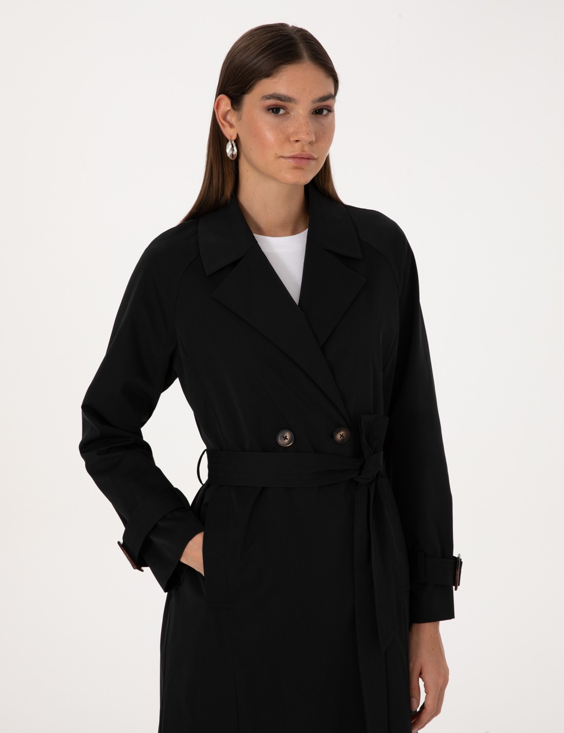 Pierre Cardin Kadın Haki Kemerli Trençkot 50314043-VR027 görsel 2