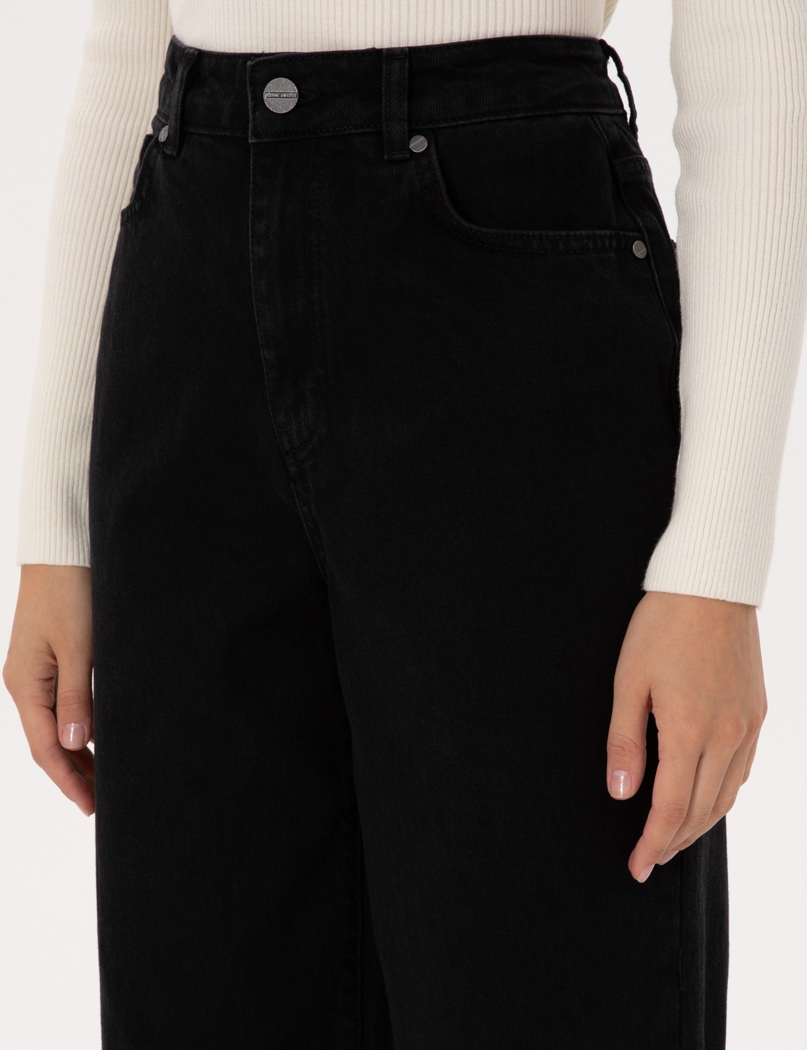 Pierre Cardin Kadın Siyah Loose Fit Jean Pantolon 50318043-VR046 görsel 5