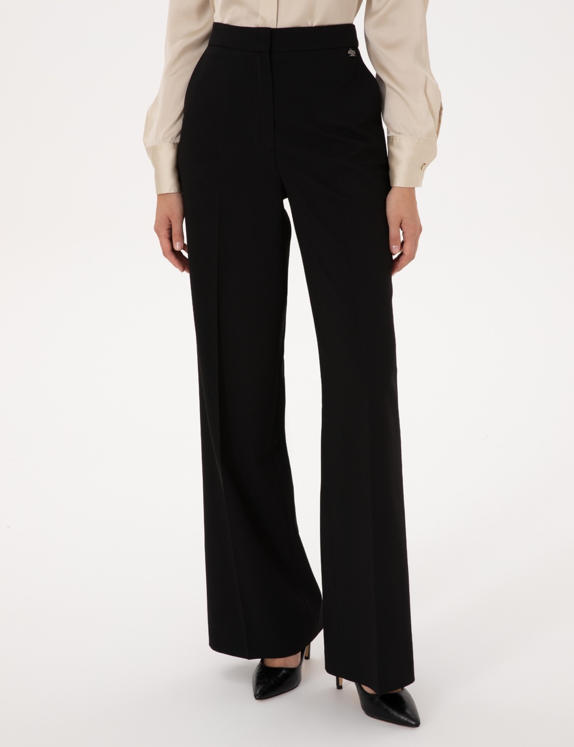 Pierre Cardin Kadın Siyah Palazzo Kumaş Pantolon 50319006-VR046 görsel 2